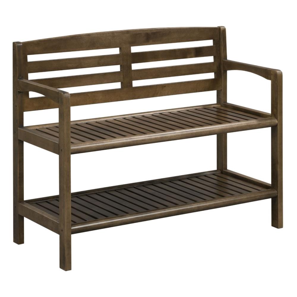 HomeRoots 4000380021 Industrial Antique Chestnut Accent Bench with Storage 38-in x 16-in x 30.5-in