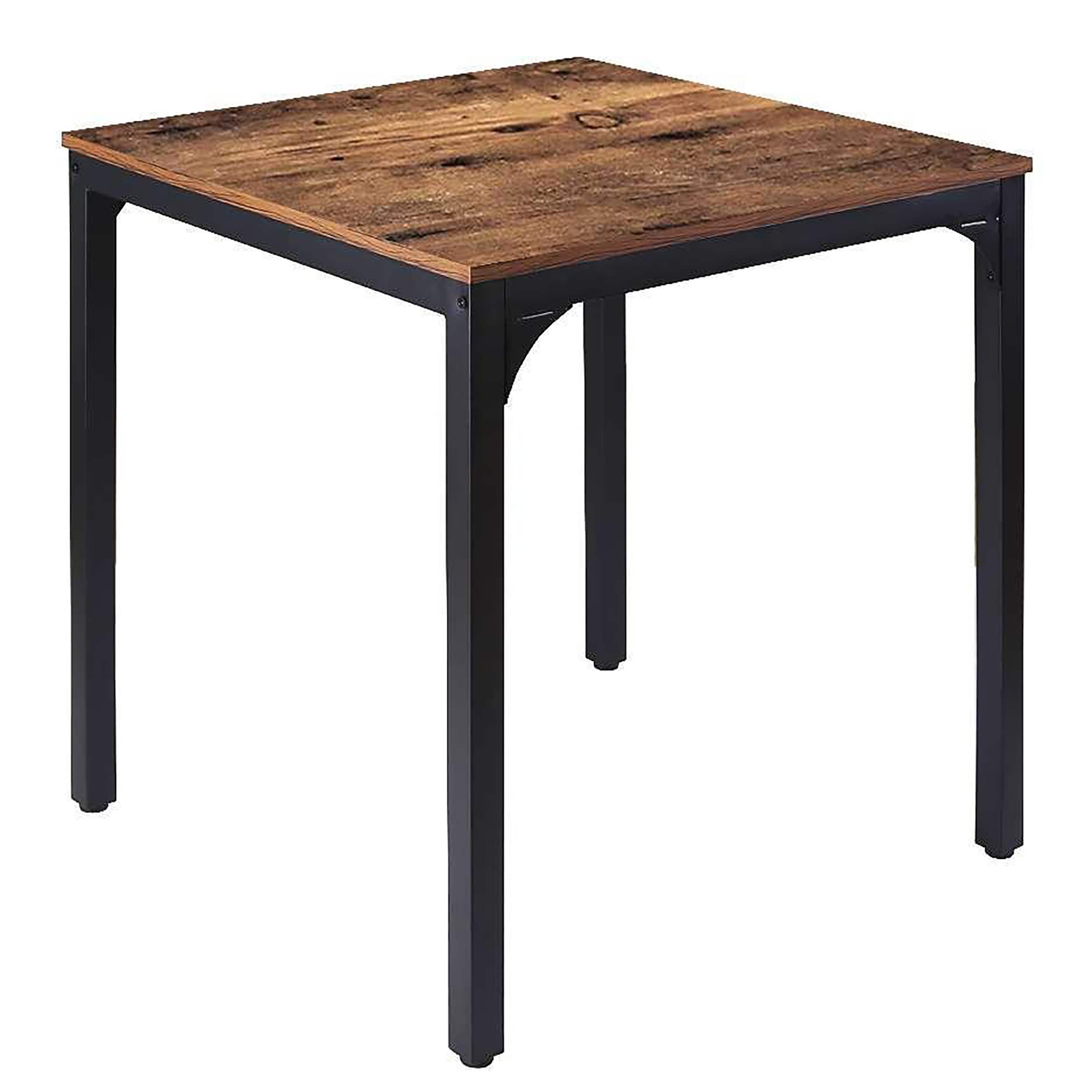 VEIKOUS HP0401-01 Brown Contemporary/Modern Dining Table, Wood with Black Metal 27.6-in L x 29.5-in H