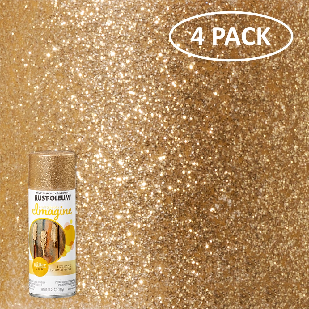 Rust-Oleum Imagine 4-Pack Gloss Gold Glitter Spray Paint (NET WT. 10.25-oz )