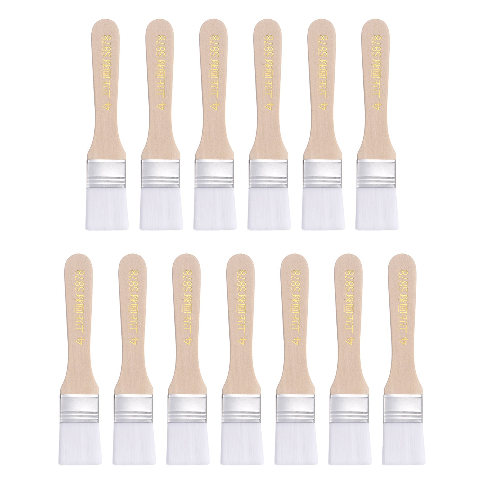 Harfington 15pcs Paint Brushes 1inch Paint Brush Nylon Flat Wall Paint Brush Soft Bristle with Wood Handle for Painting DIY Latex Paints Furniture Cabinets Fences White