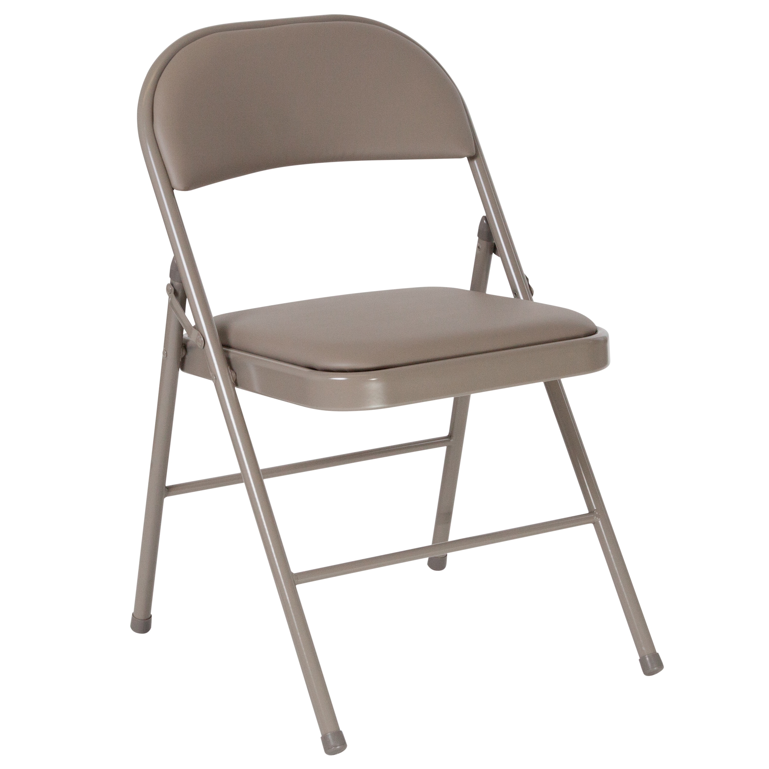 Hercules Series Double Braced Gray Vinyl Metal Folding Chair - 4 Pack
