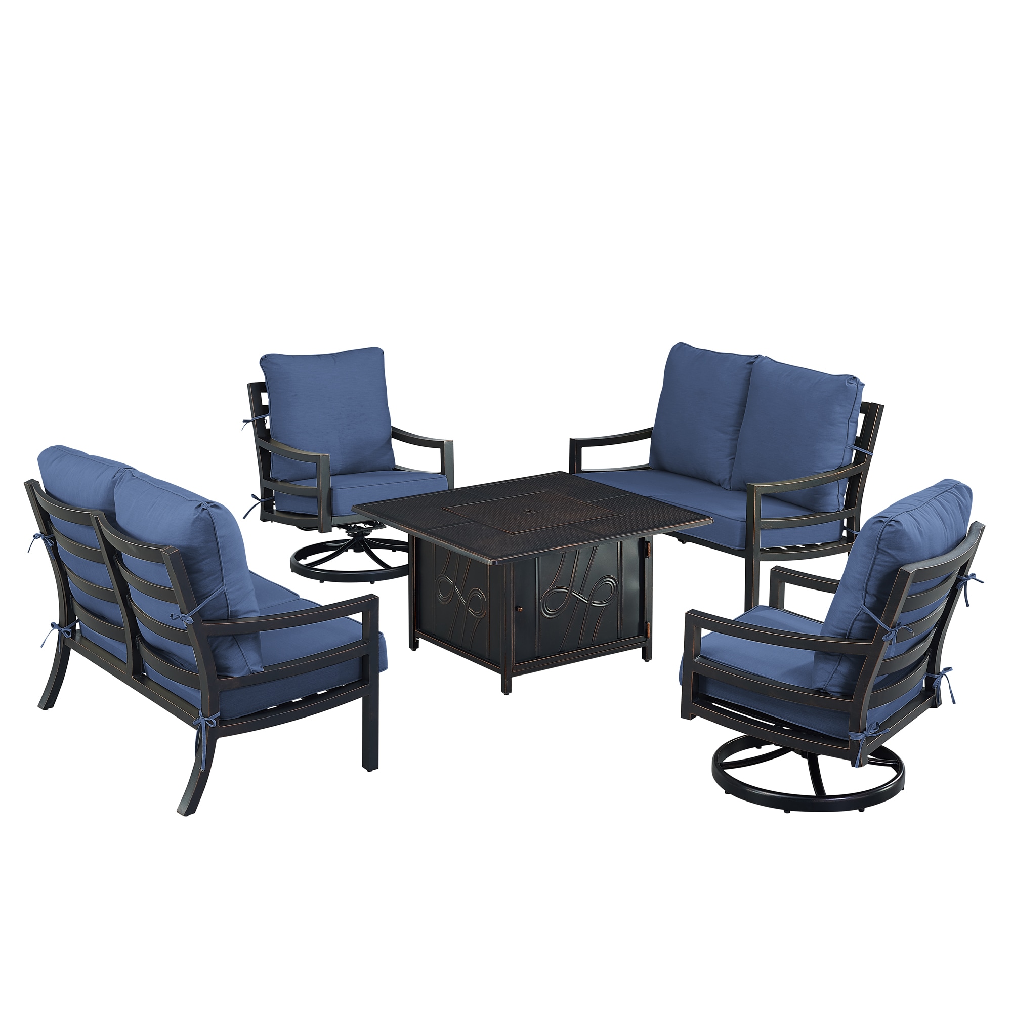 Oakland Living HUDSON2LS2CHREGISBLC Patio-Conversation-Sets - View #4