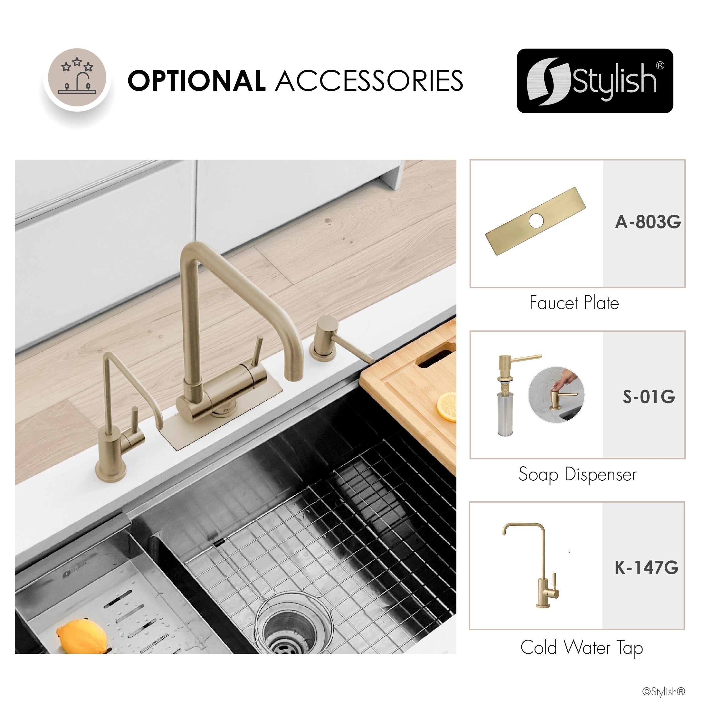 Stylish K-151G Kitchen-Faucets - View #10