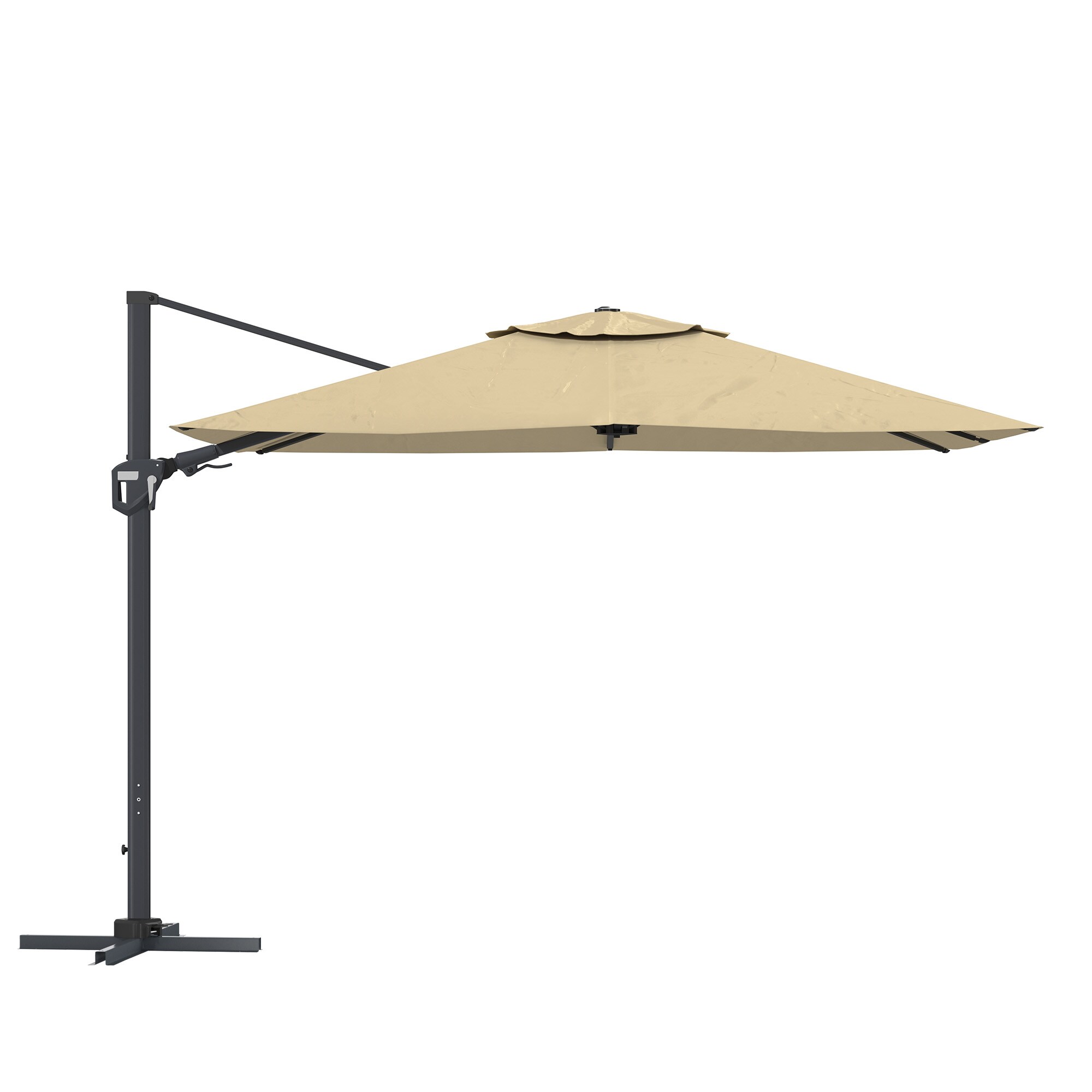 CASAINC 11-ft Beige Cantilever Patio Umbrella in the Patio Umbrellas ...