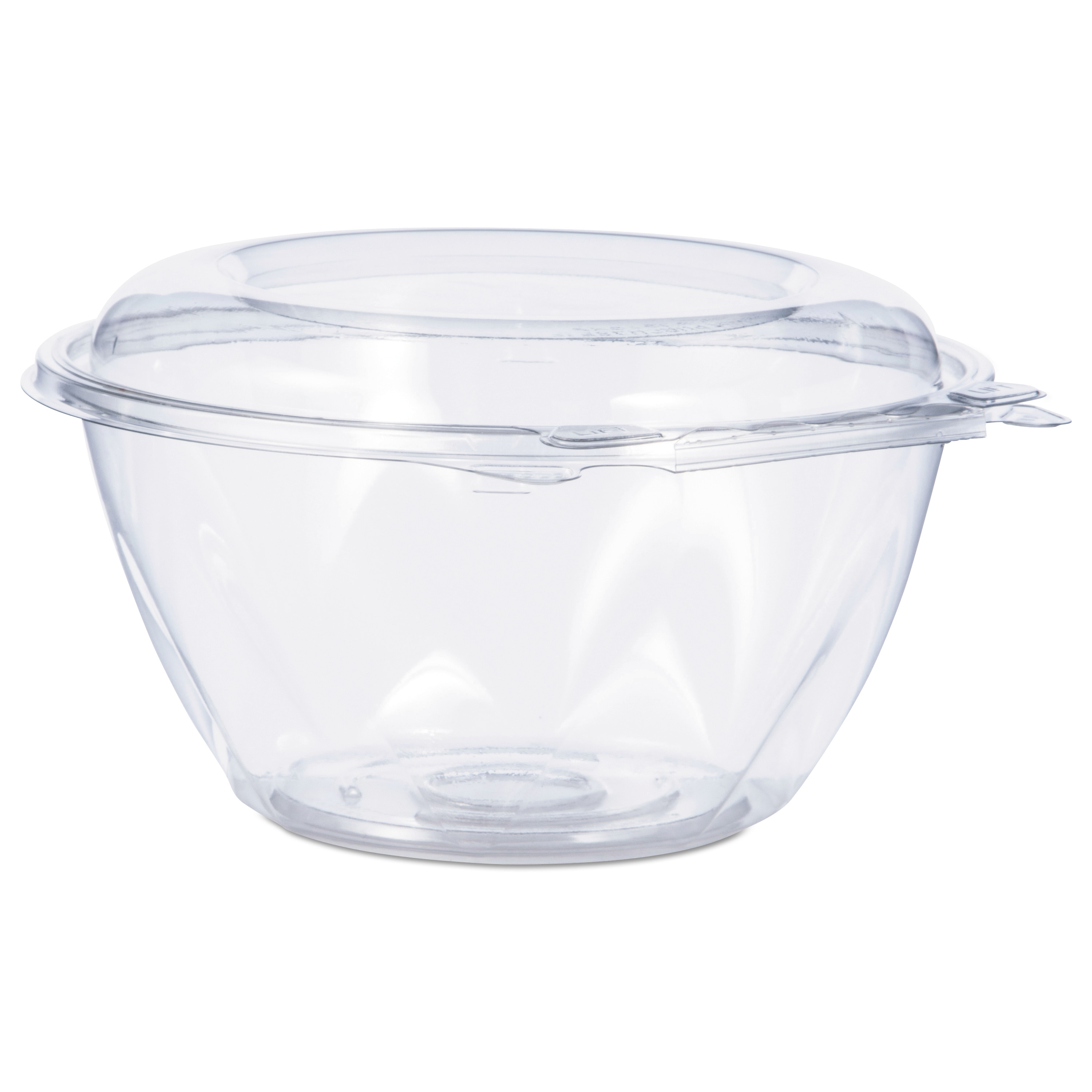 Dart ESNDCCCTR32BD Tamper-Resistant Tamper-Evident Bowls with Dome Lid 32 oz 7 Inch Diameter x 3.4 Inch h Clear Plastic 150 per Carton