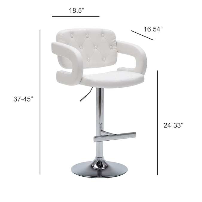 Ac Pacific White Adjustable Height, Ac Pacific Bar Stools