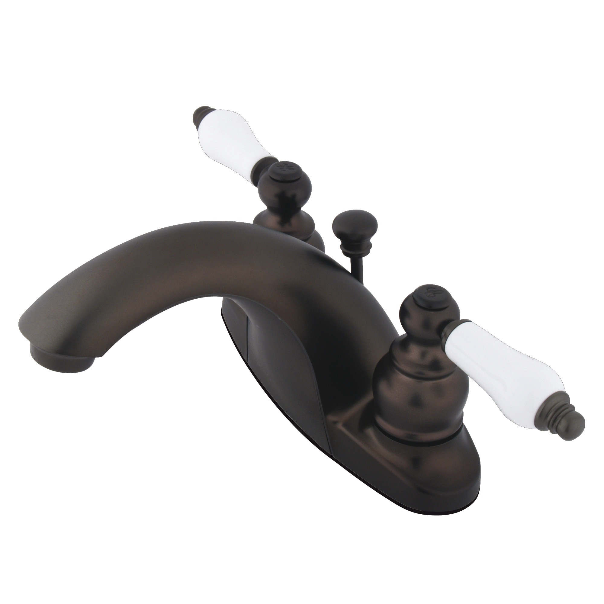 Elements of Design EB7645PL English Country Oil-rubbed bronze 4-in centerset 2-handle Low-arc Residential Handle Bathroom Sink Faucet with Drain