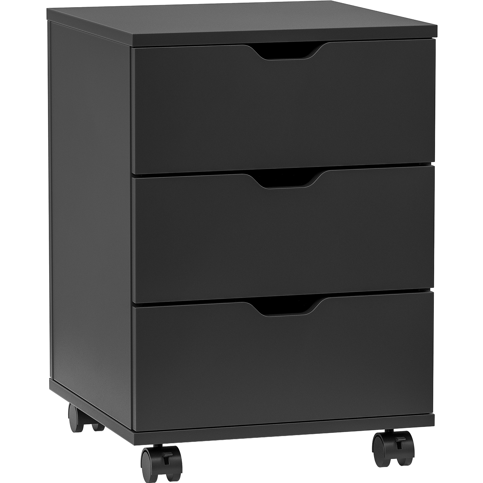 Huluwat - 3-Drawer Vertical Filing Cabinet Rolling Wood Mobile File Cabinets Under Desk for Home ...