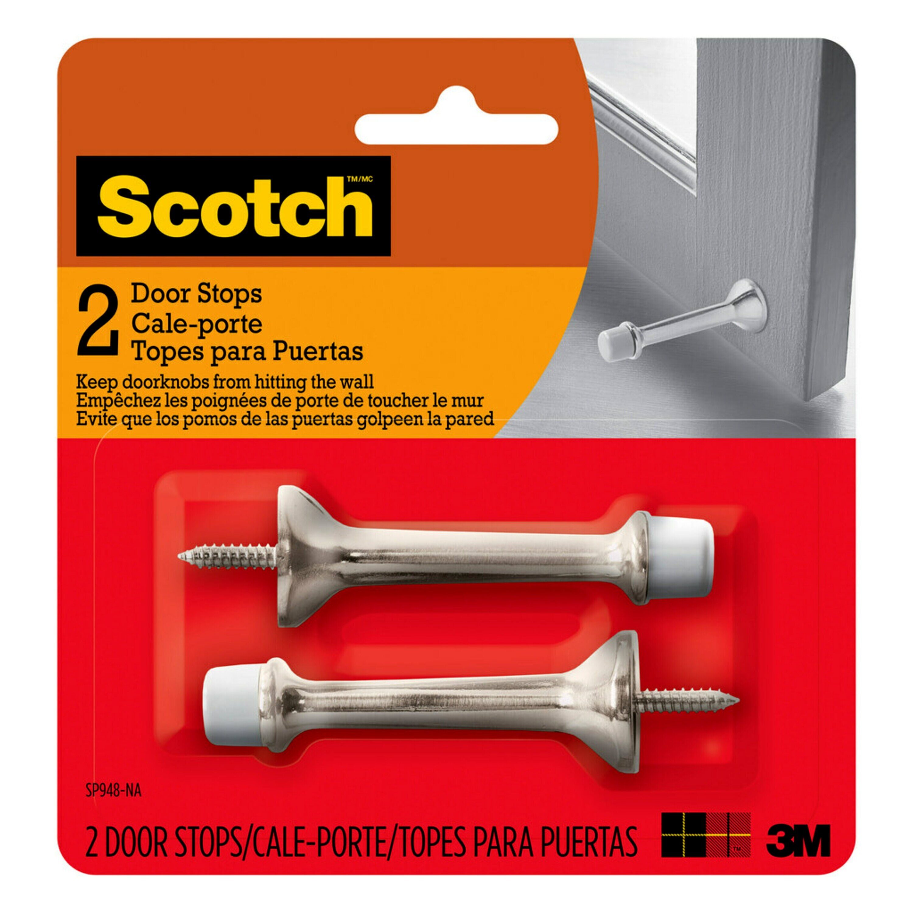 RELIABILT 3-in Satin Nickel Spring Door Stop (5-Pack) in the Door