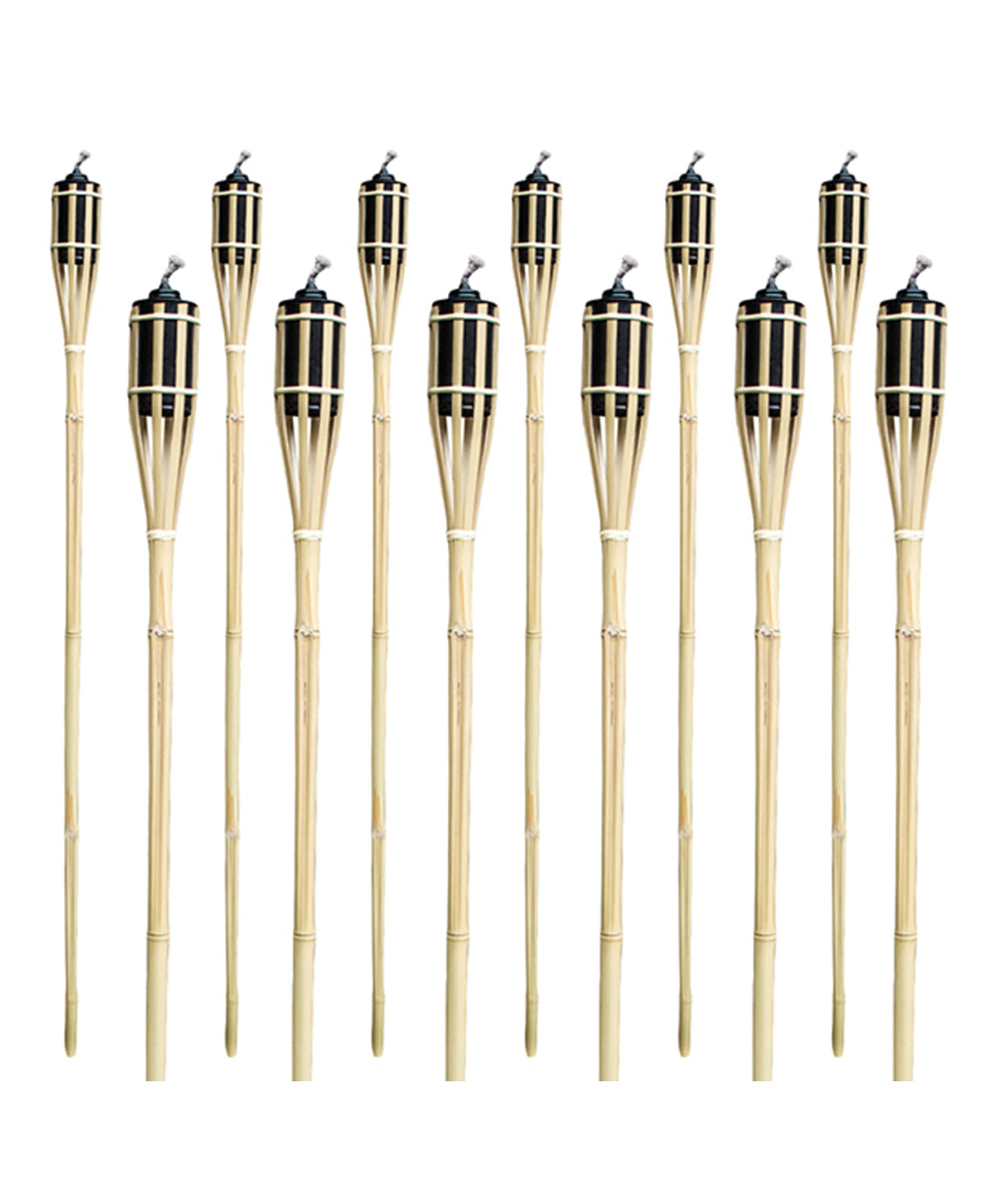 SORBUS TRCH12 Bamboo Torches 12-Pack 1-Wick Bamboo Citronella Candle