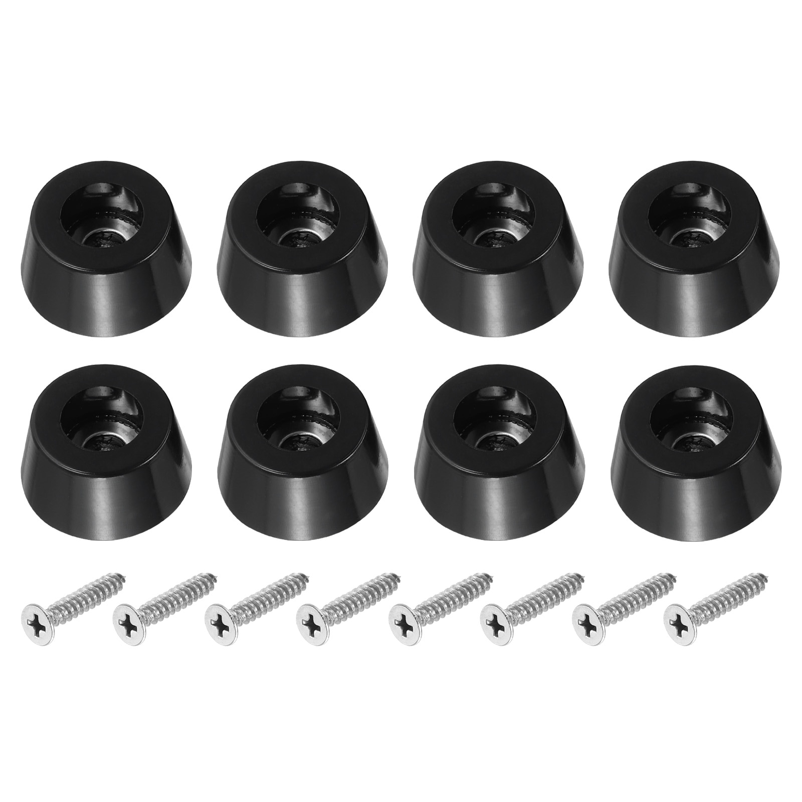 PATIKIL 8pcs Cutting Board Feet Round Rubber Feet Bumpers Non Slip Bumper Pads with Stainless Steel Screws for Furniture Chairs Desks Electronics (0.25-Inch Width x 0.51-Inch Height)