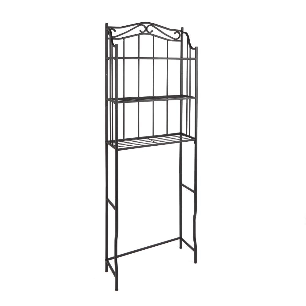 Organize It All Bronze 2-Tier Metal Freestanding Bathroom Shelf (25.25-in x  64.5-in x 10.25-in)