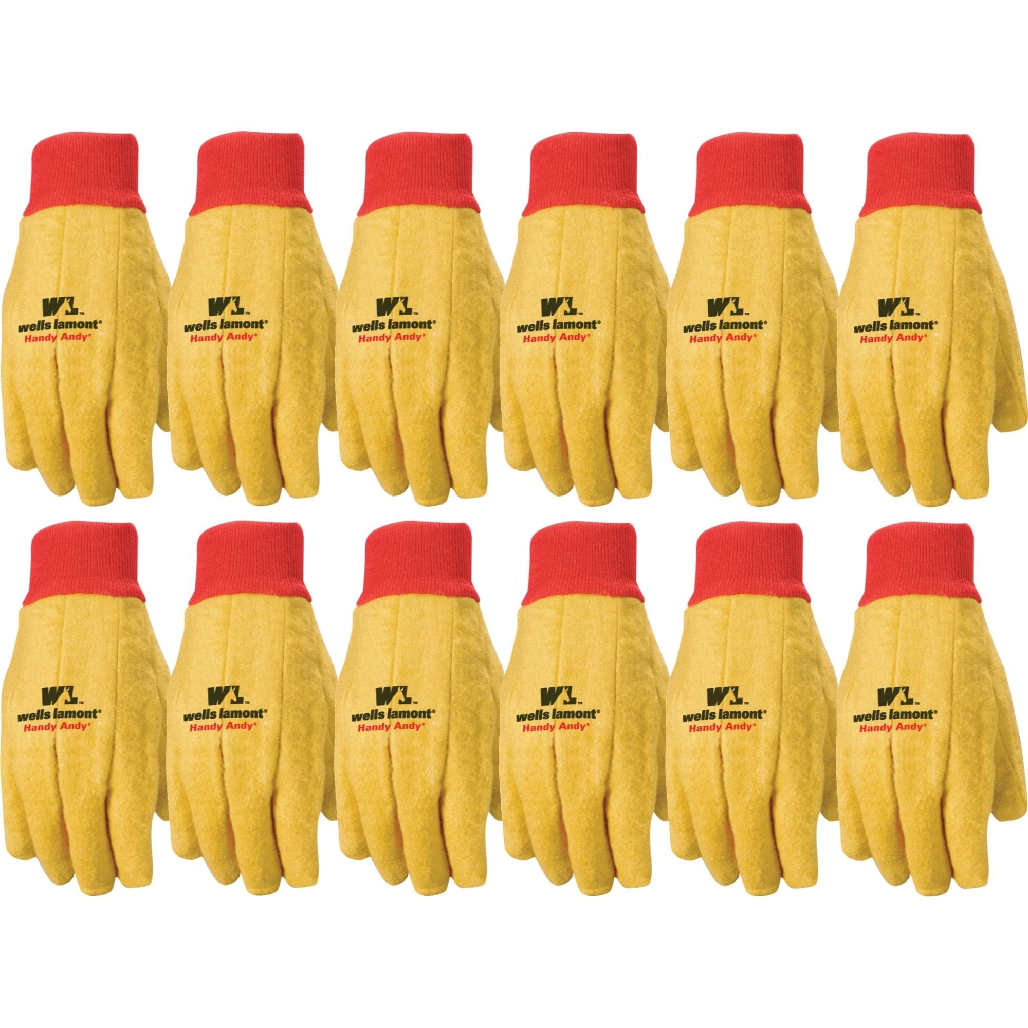 Wells Lamont 412XL-LWE X-large Gold Poly/Cotton Everyday Gloves 12 -Pairs