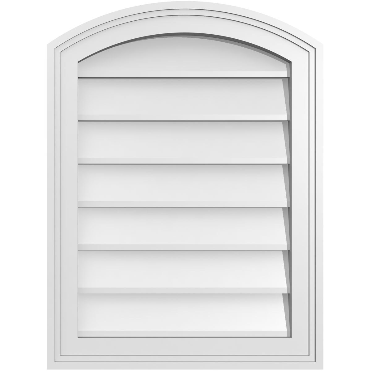 Ekena Millwork GVPAR18X2402SN 18-Inches x 24-Inches Off-white Round top PVC Gable Louver Vent