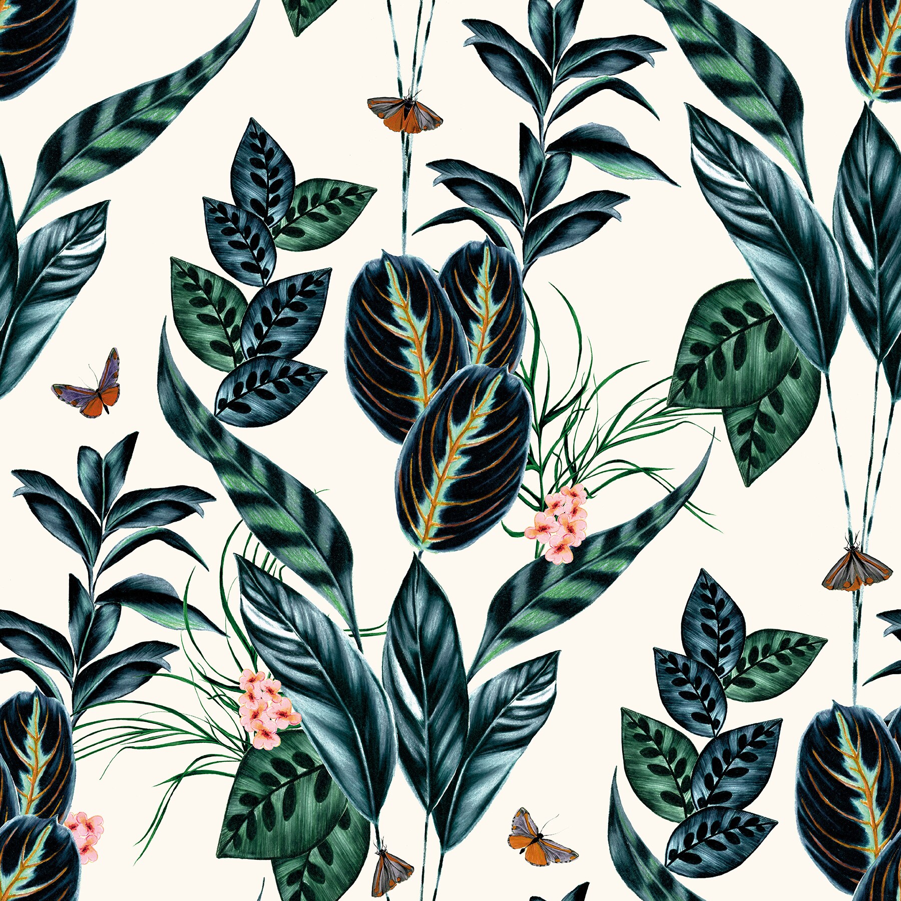 ohpopsi WLD53122W Wild 54.2-Sq. Feet Blue Non-woven Ivy/Vines Unpasted Wallpaper