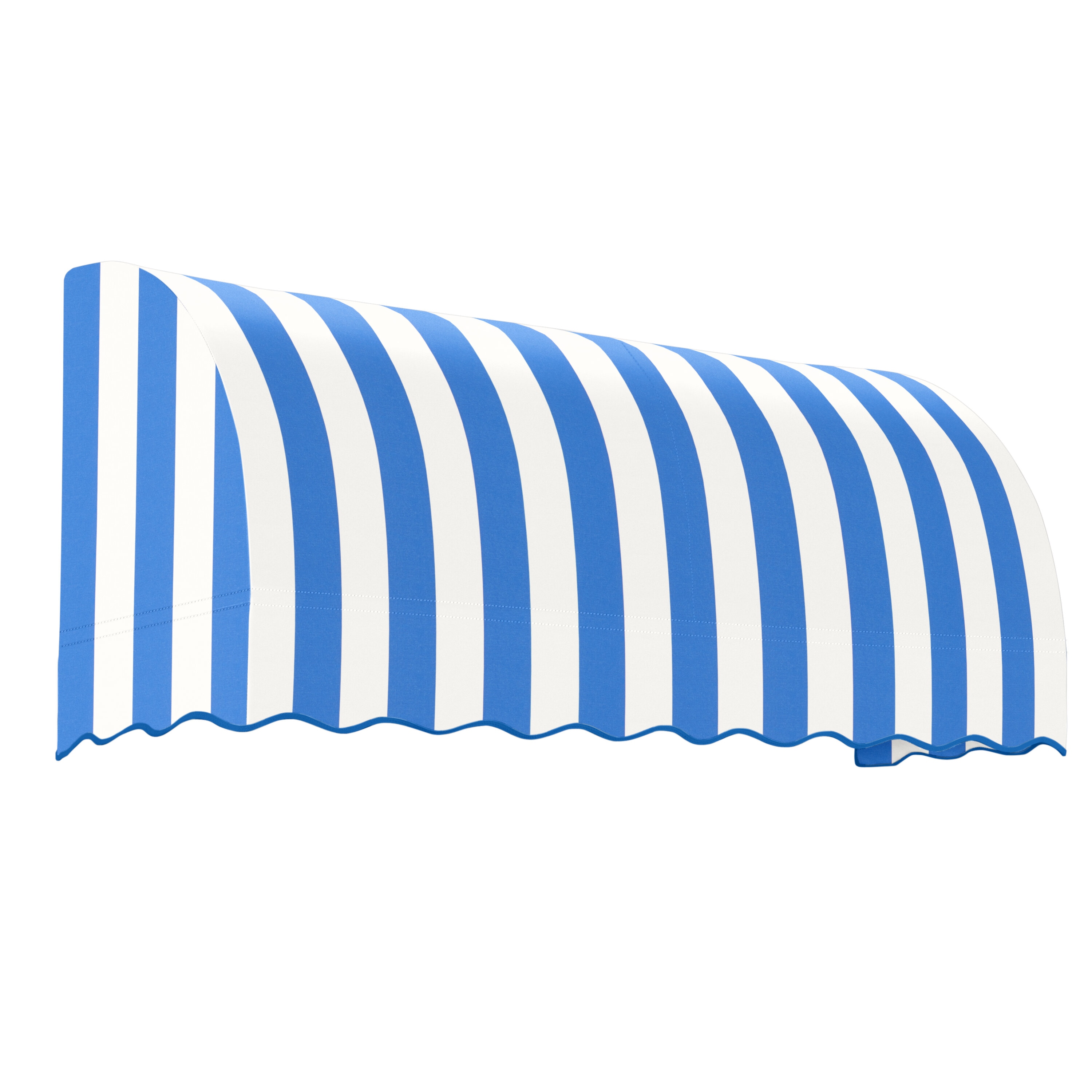 Awntech RS22-L-5BBW Savannah 64.5-in Wide x 24-in Projection x 31-in Height Fabric Bright Blue/White Stripe Striped Fixed Window/Door Awning