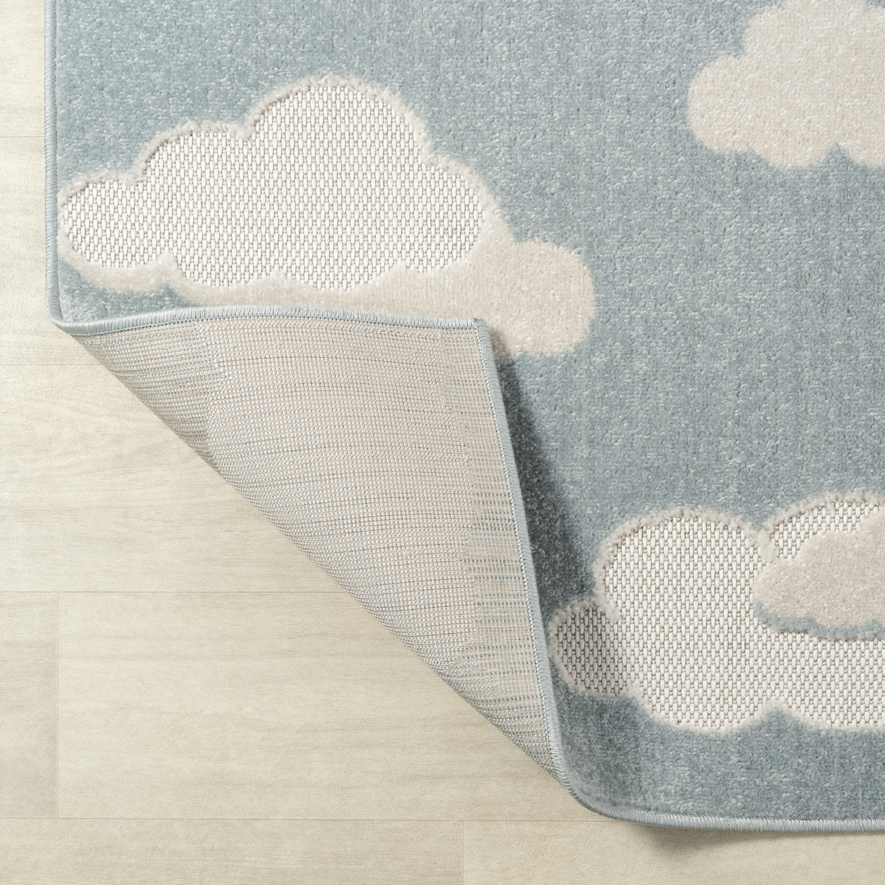 Hedwig Blue and Ivory Cloud Scandi 3x5 Area Rug