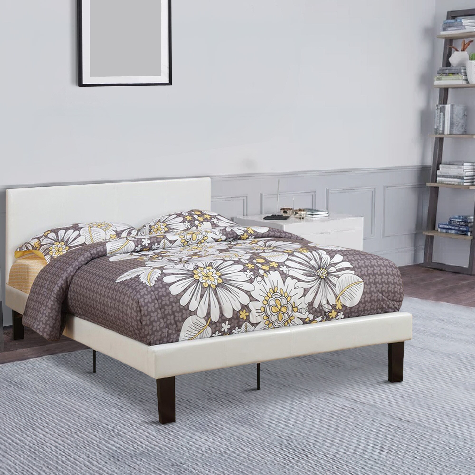 Benzara Slated Wooden Full Bed Full Contemporary Bed Frame In The Beds ...