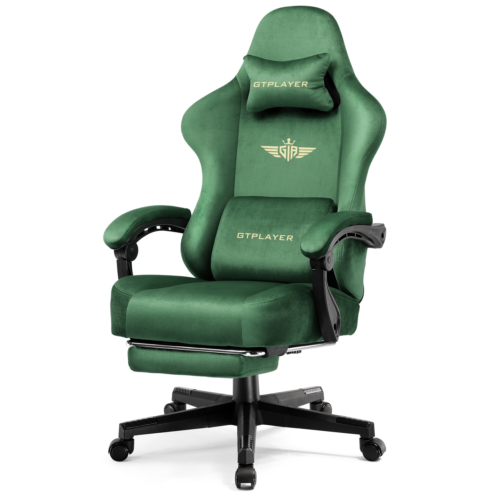 GTPLAYER LOWE'S-GT829-GE Green Ergonomic Computer Chair Fabric with Pocket Spring Cushion Lumbar Support Swivel Computer Chair
