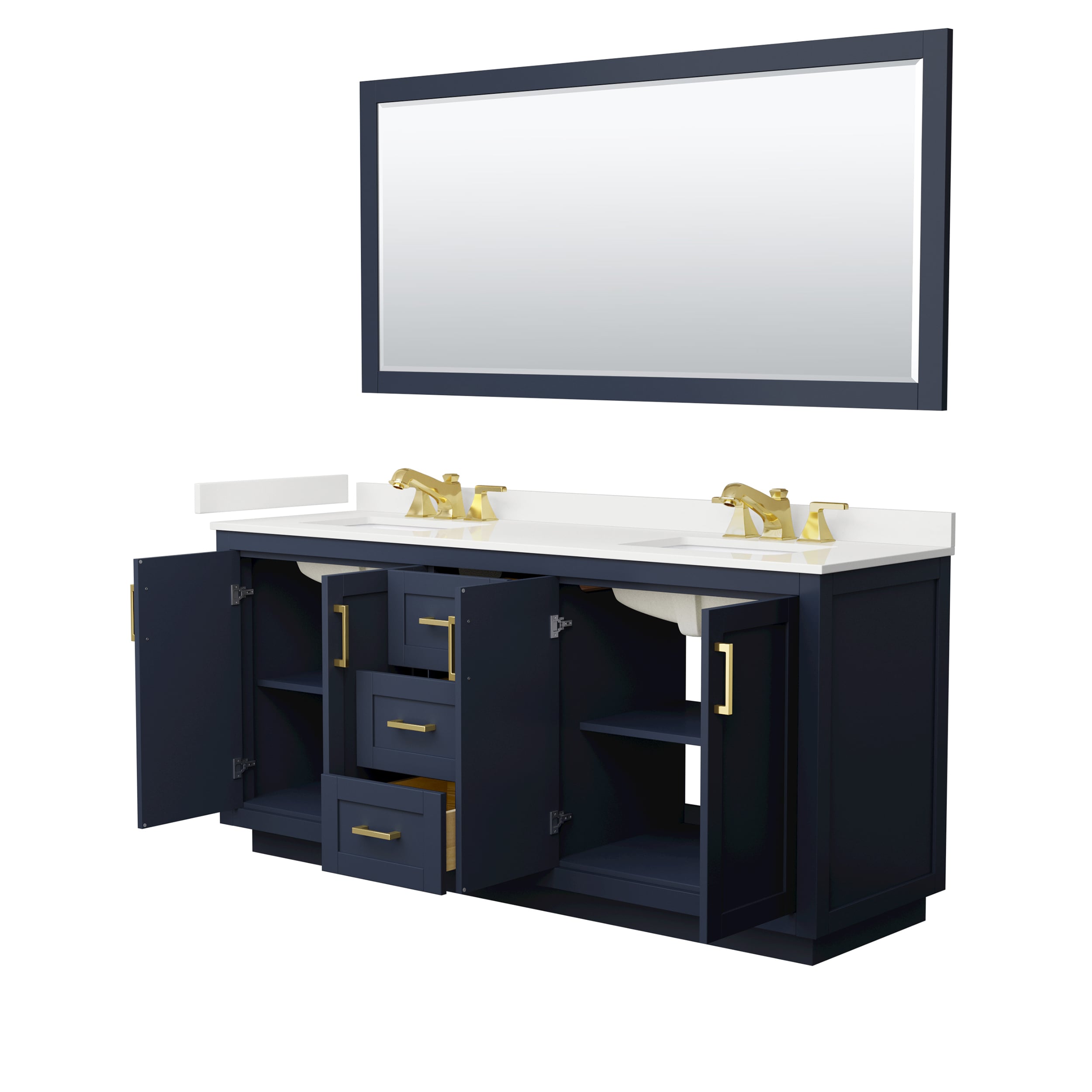 Wyndham Collection WCF292972DBLWQUS3M70 Bath-Vanity-Combo - View #3