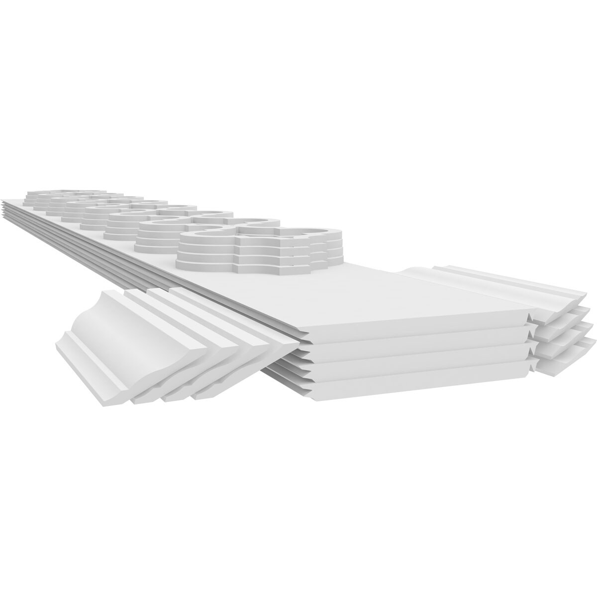 Elegant 8' Unfinished PVC Square Column with Crown Fretwork
