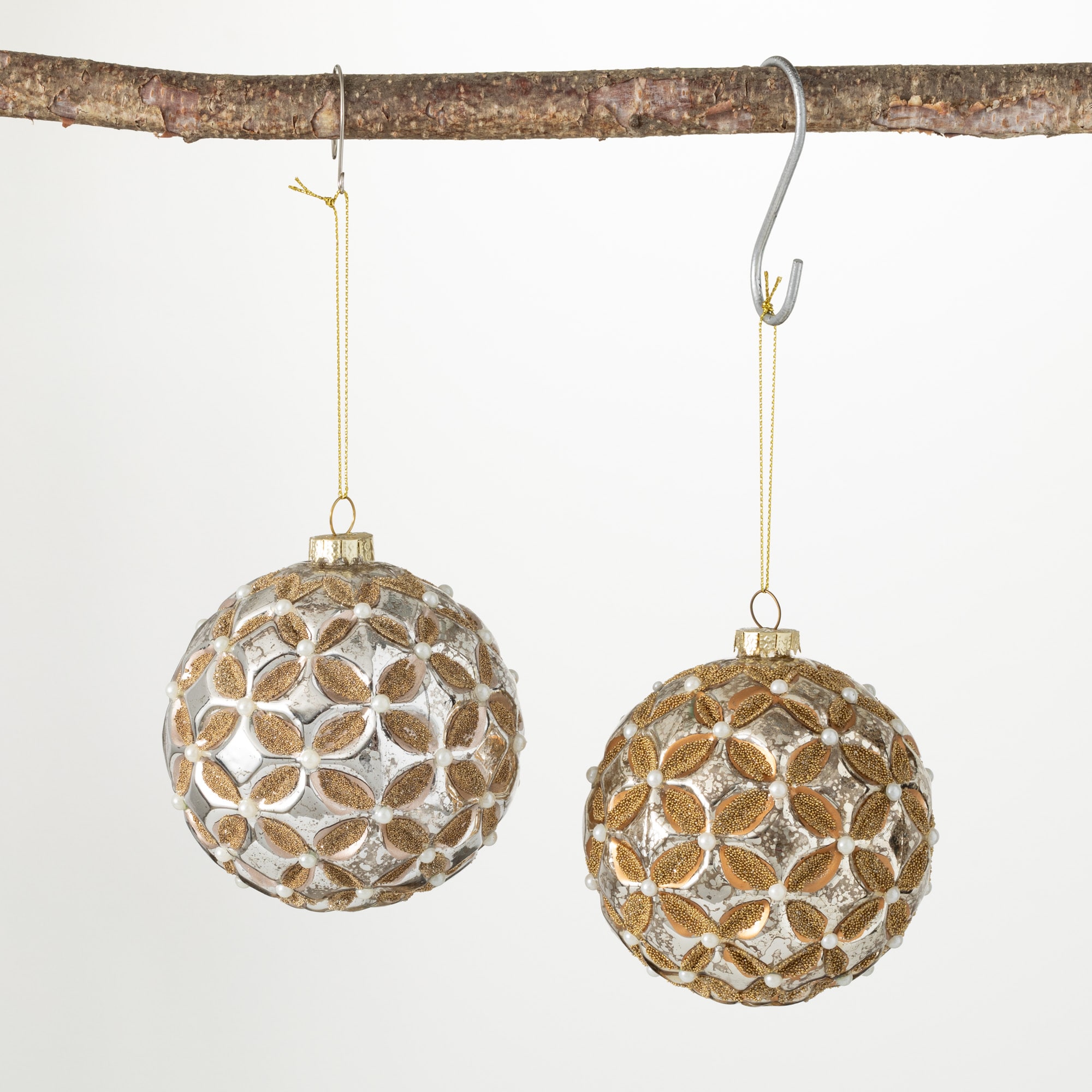 Sullivans OR10633 2 -Pack Gold Flower Standard Indoor Ornament set