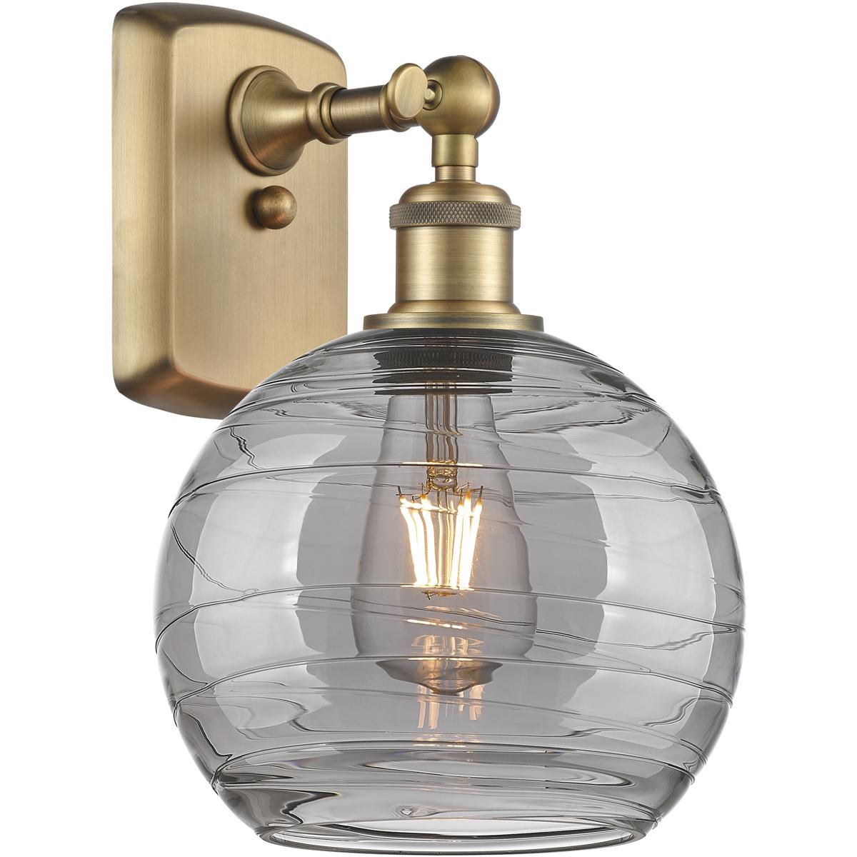 Innovations Lighting - 516-1W-BB-G1213-8SM Ballston Athens Deco Swirl Wall Sconce Brushed Brass