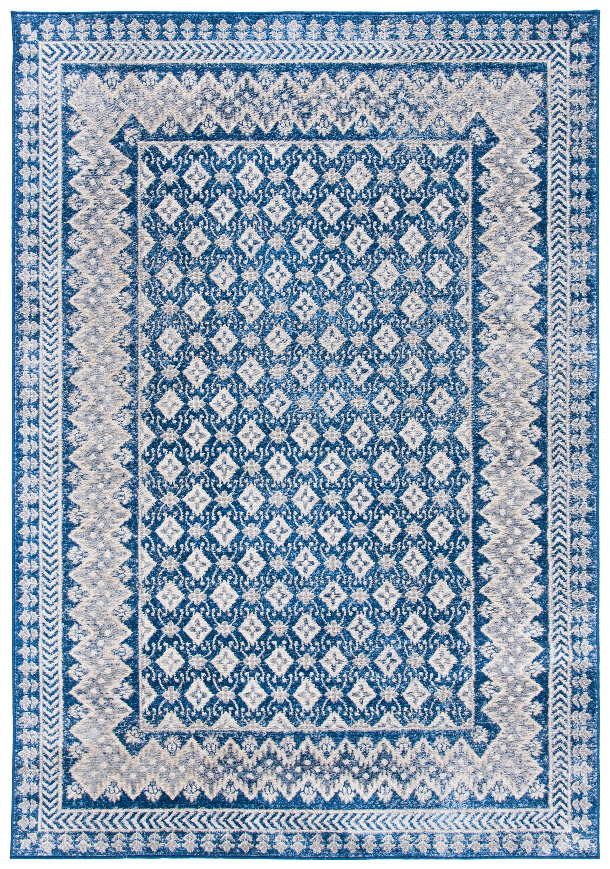 Safavieh BNT899N-6 Brentwood Gusta 6 x 9 (ft) Loomed Polypropylene Navy/Beige Rectangular Indoor Distressed/Overdyed Vintage Area rug