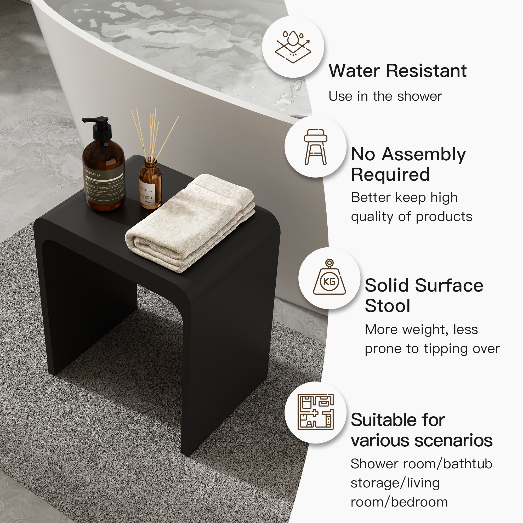 Vanityfus VFBR16007S09PJB Bath-Safety-Seats-Benches - View #7