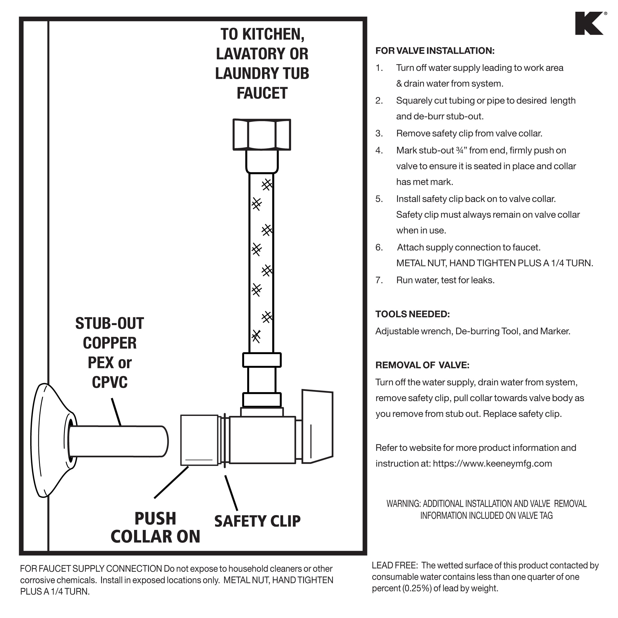 Keeney MK-LAV1F Plumbing-Installation-Kits - View #6