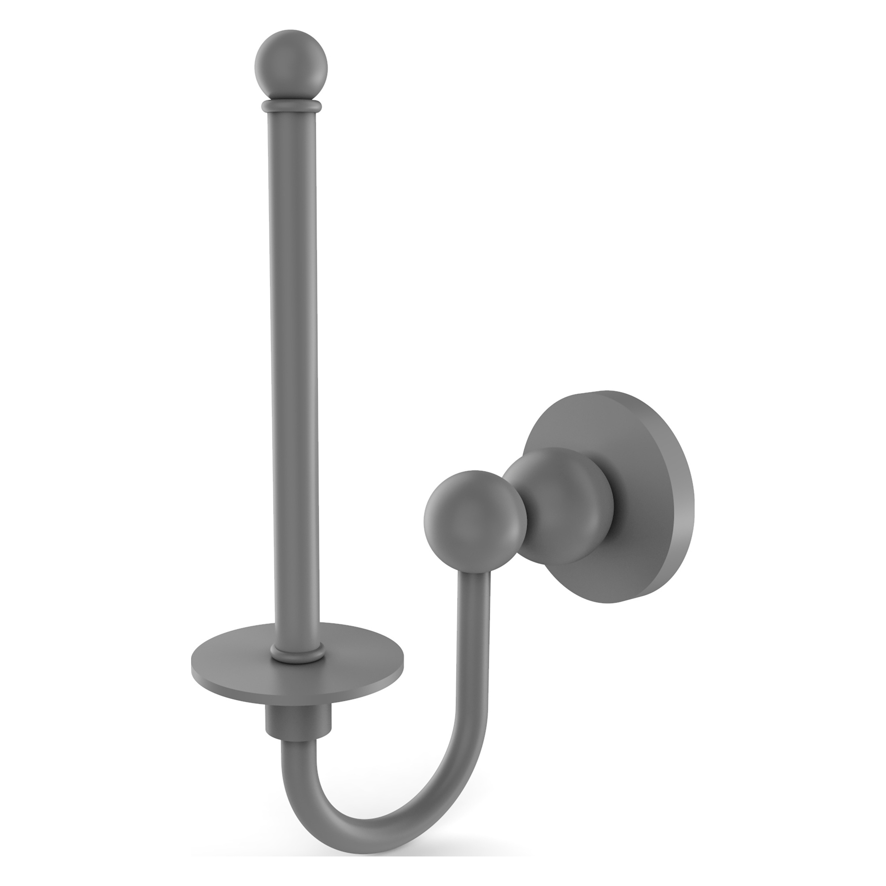 Allied Brass BL-24U-GYM Bolero Matte Gray Wall mount Single post Toilet Paper Holder 1 -Rolls with Storage