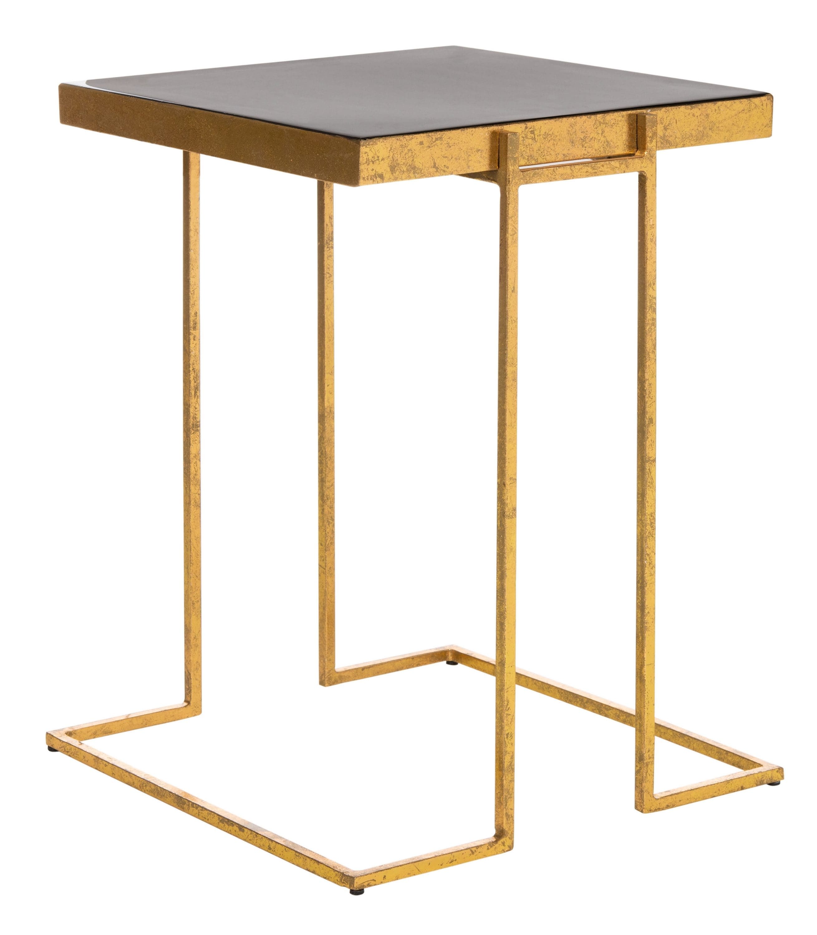 Safavieh ACC3209A Amarylis 13.8-in W x 18.8-in H Black/Gold Composite Glam End Table Fully Assembled