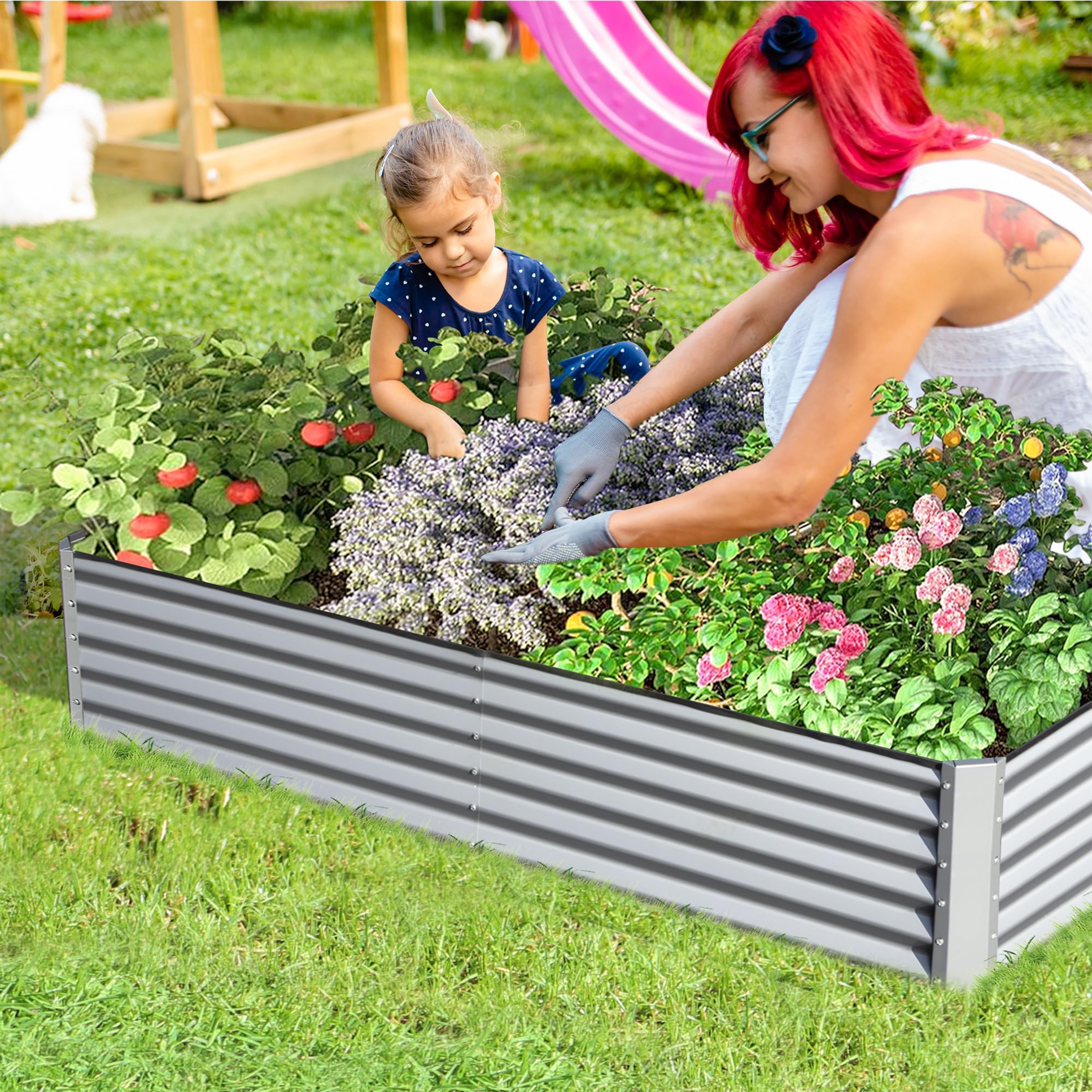 ToolCat NGG29-69-TTX 43-cu ft 47.25-in W x 94.49-in L x 17.72-in H Silver Galvanized Metal Raised Garden Bed