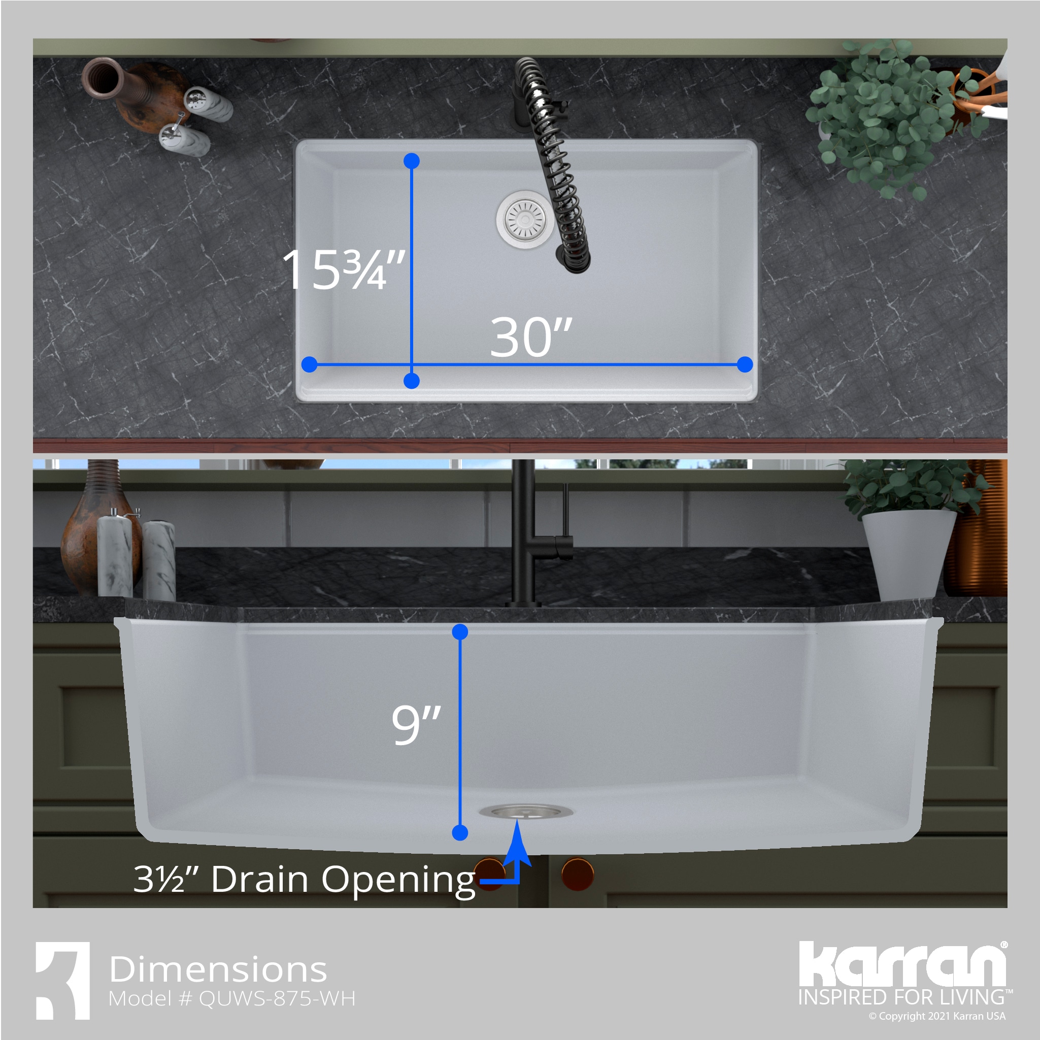 Karran QUWS-875-WH Kitchen-Sinks - View #7