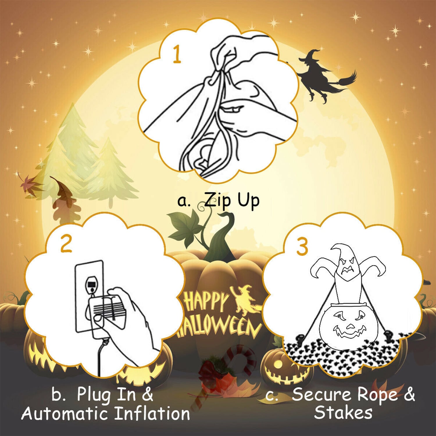 WELLFOR HYG22880US Outdoor-Halloween-Decor - View #2
