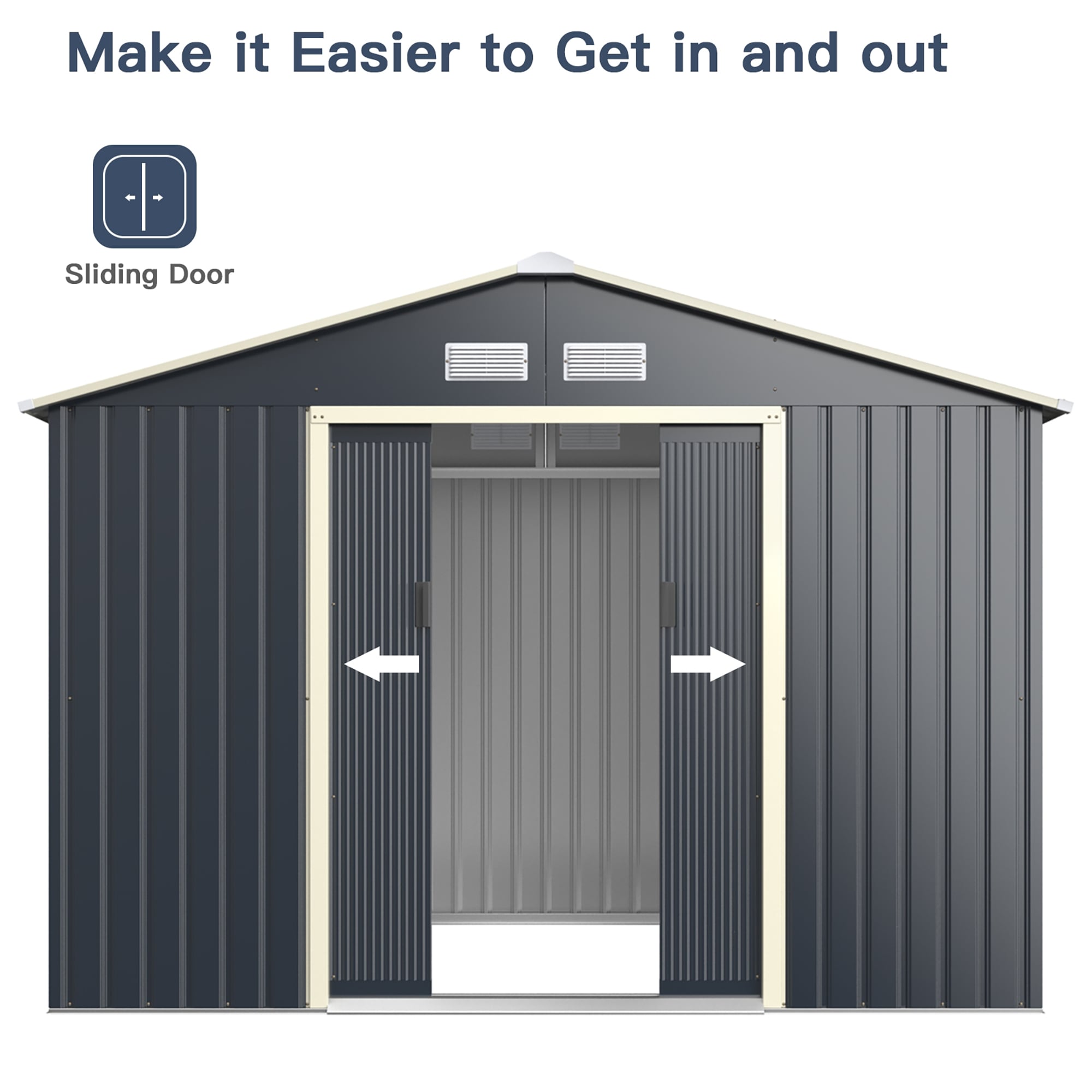 WELLFOR AY-32GRSS Metal-Storage-Buildings-Sheds - View #7