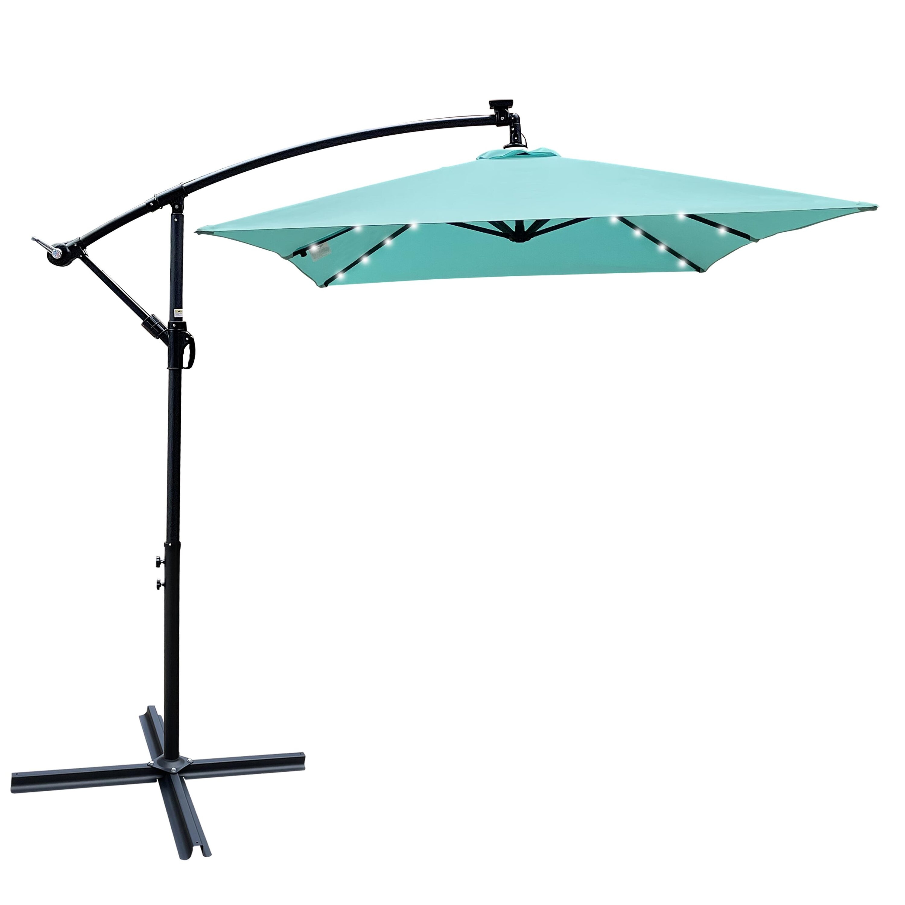 Bayfeve BF-7035-UM 10-ft Steel Bronze Cantilever Patio Umbrella with Lights