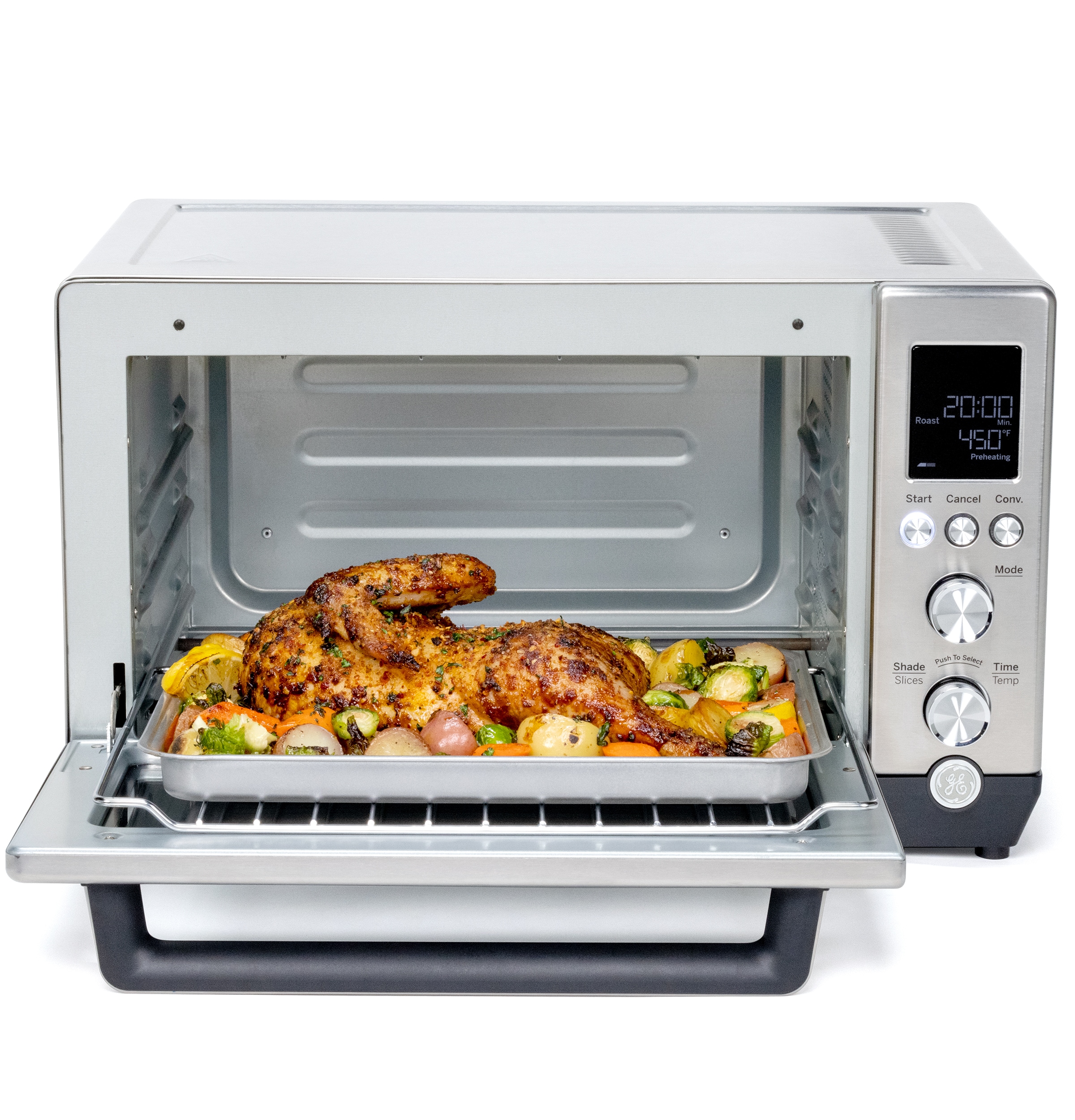 GE Quartz Convection Toaster Oven, Fits 9x11 Baking Pan, Rapid