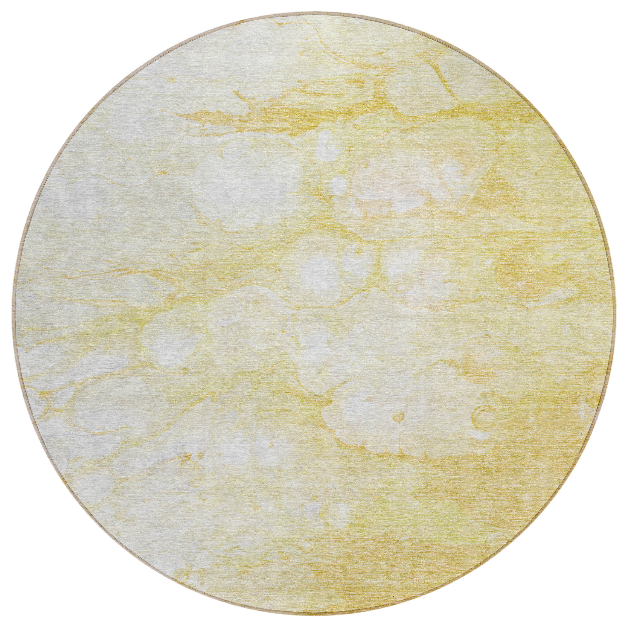 Addison Rugs ACN699GO8RO Chantille ACN699GO 8 x 8 (ft) Polyester Gold Round Indoor/Outdoor Geometric Machine washable Area rug