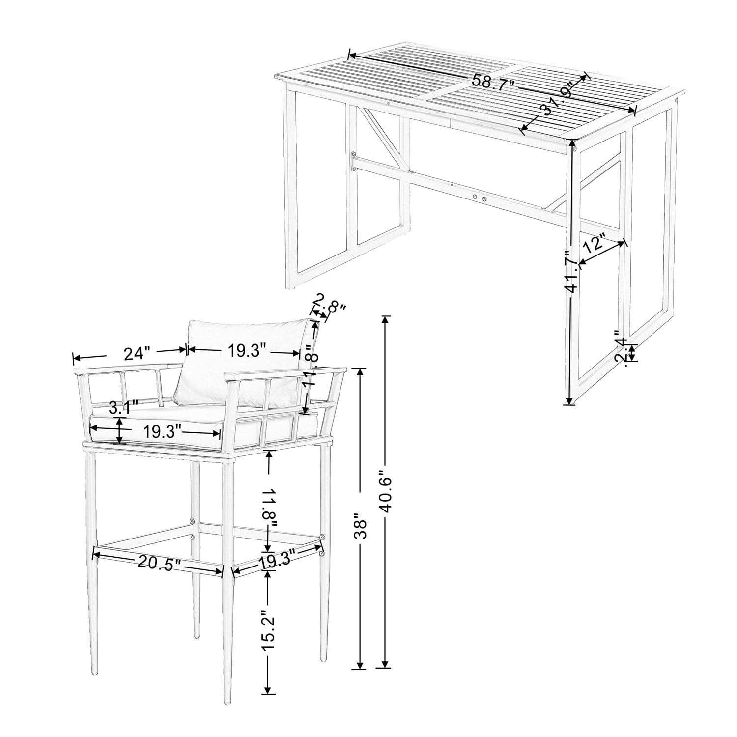 SINOFURN SYA020120GY Patio-Dining-Sets - View #13