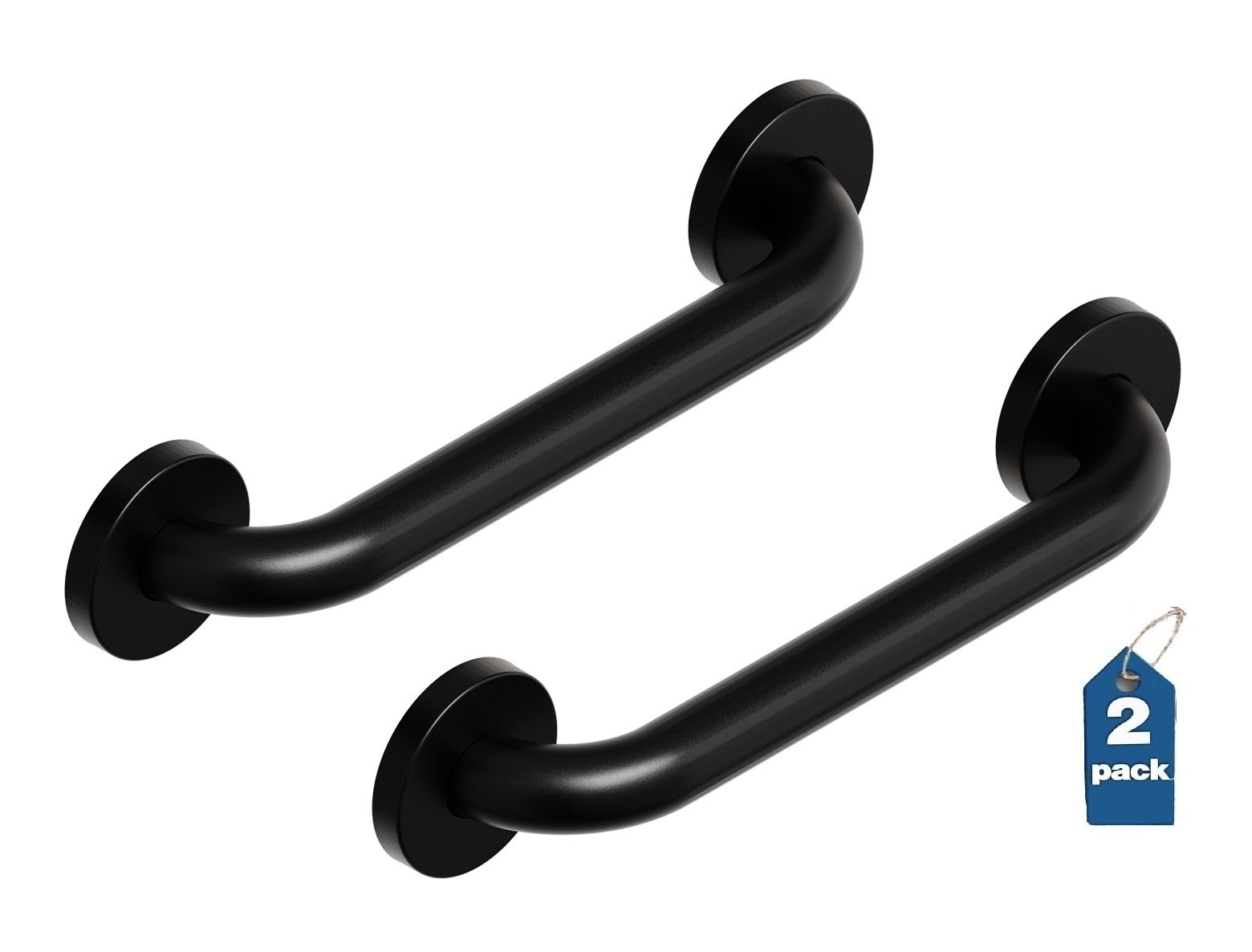 HealthCraft 2XGB-12-BLK 11.5-in Matte Black Wall mount ADA Compliant Grab Bar ( 500-lb Weight Capacity )