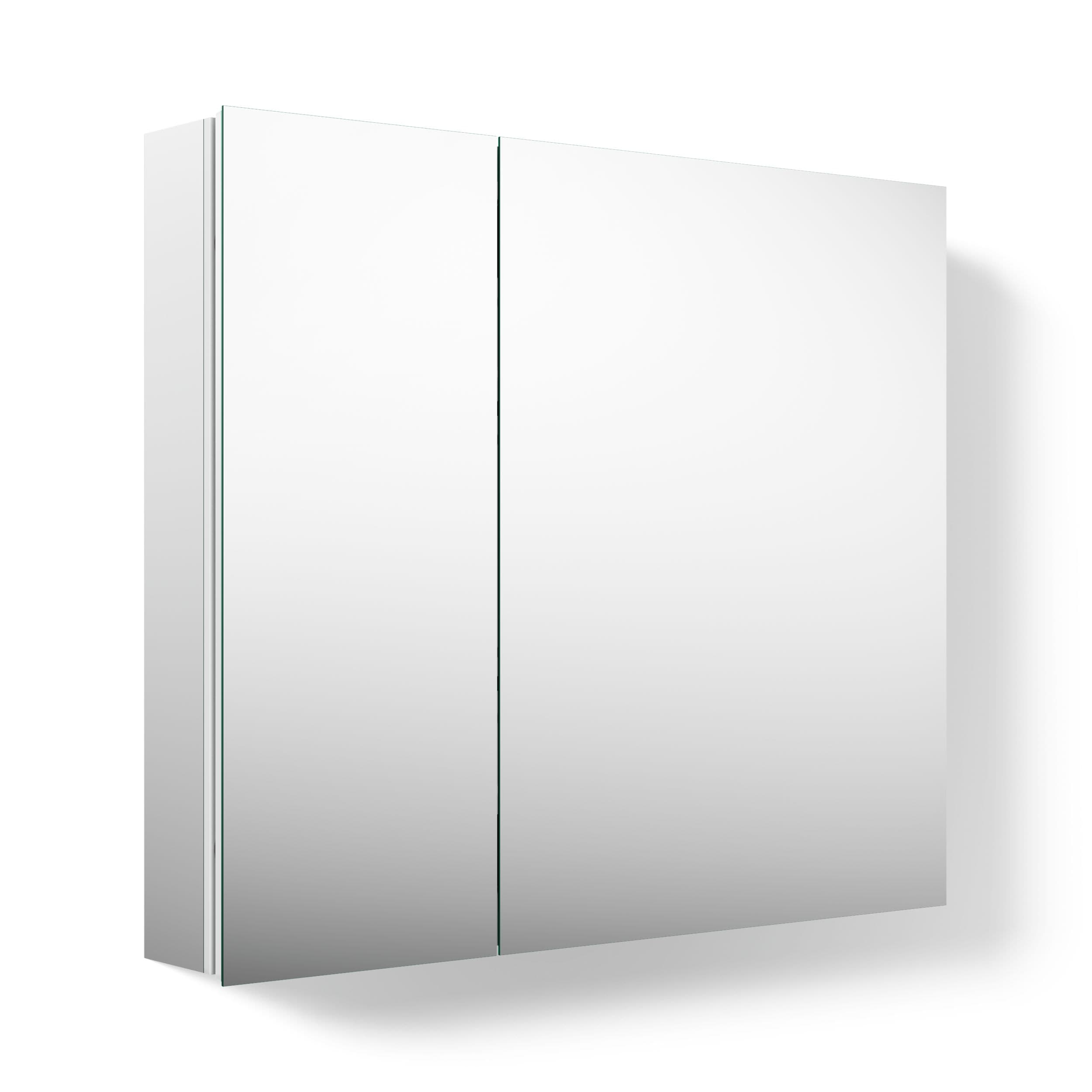 KOHLER Embark 30-in x 26-in Surface/Recessed Mount Anodized Aluminum Mirrored Rectangle Medicine Cabinet