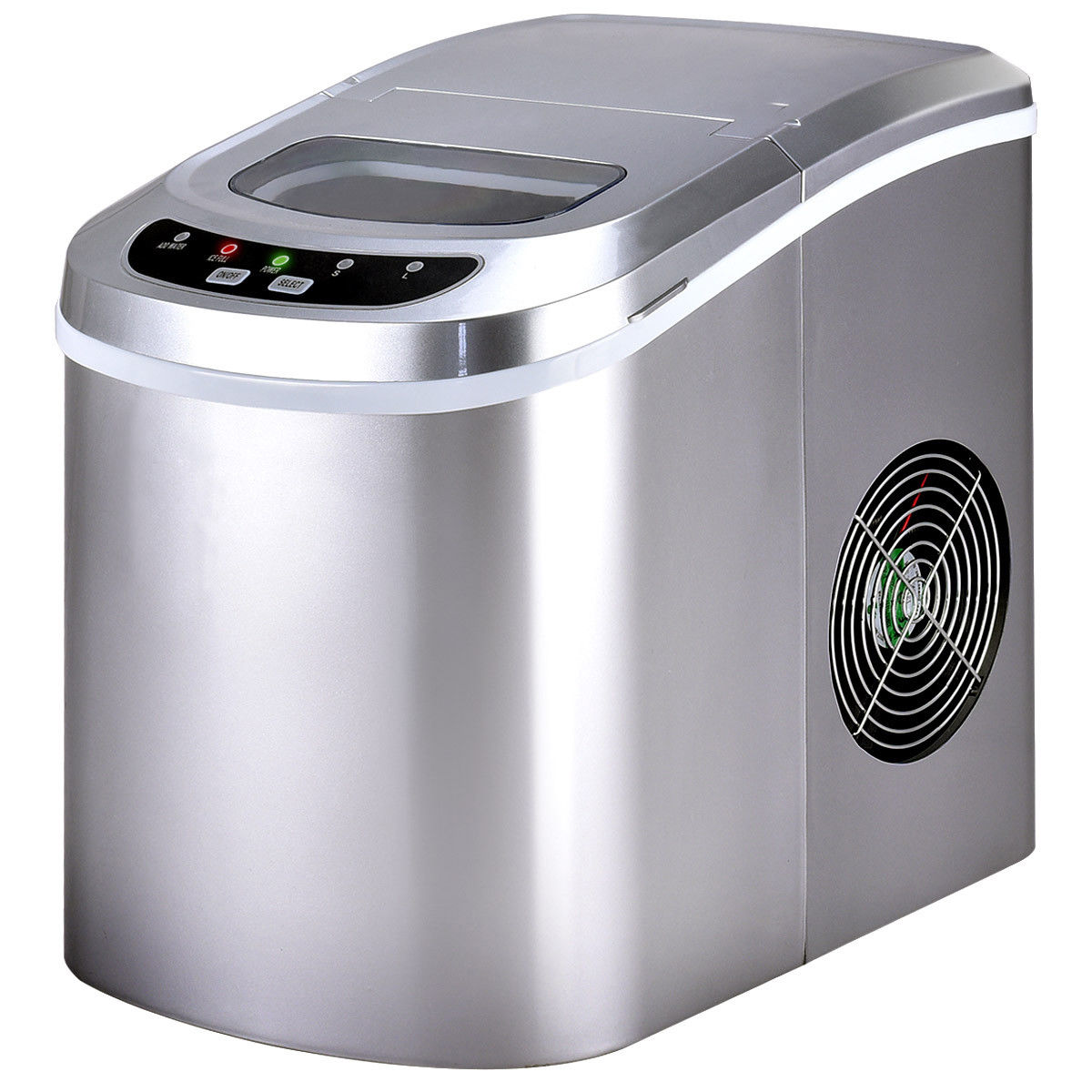 Costway EP22769SL 26.5-lbs. Ice Per day Countertop or portable Cubed Ice Maker ( Silver )