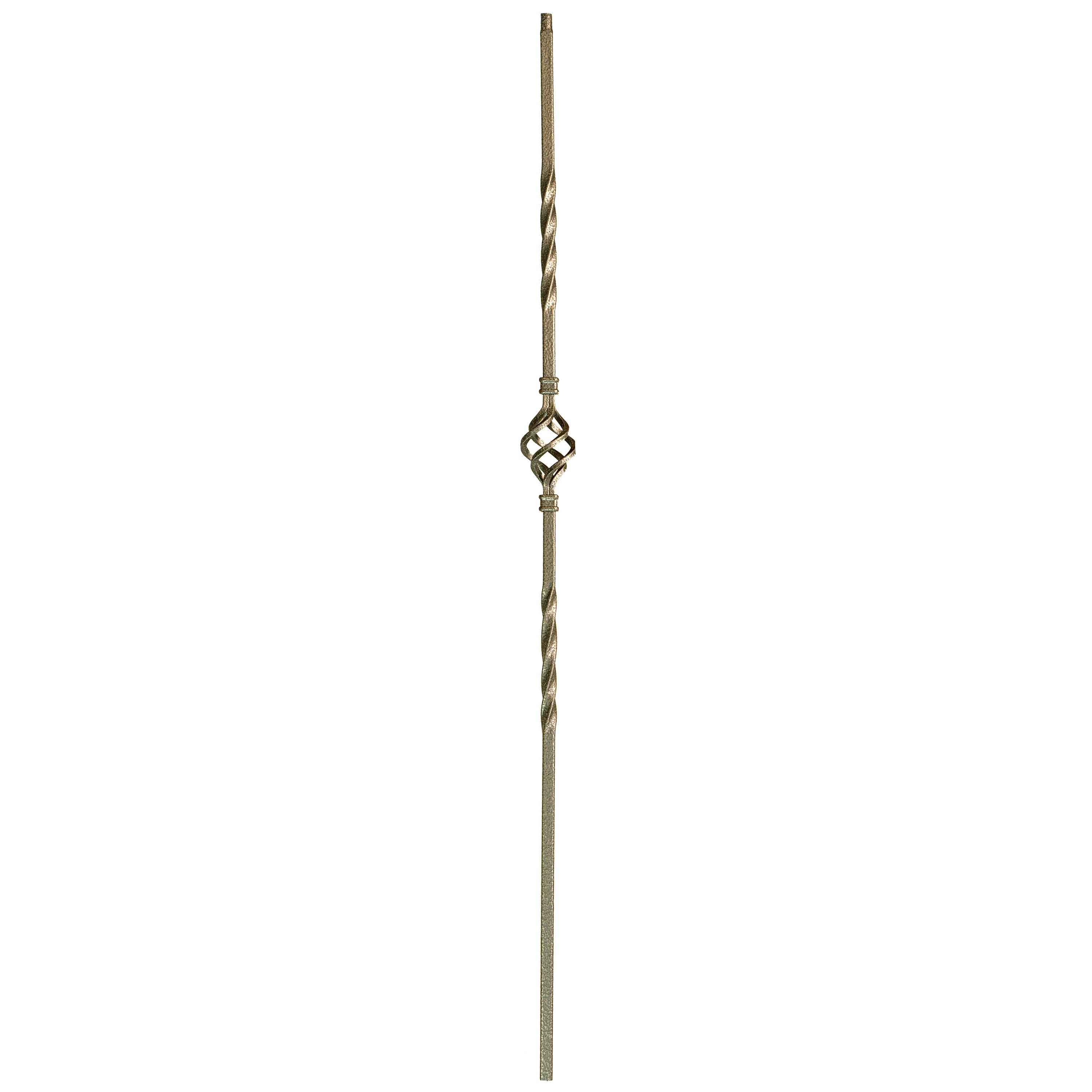WM Coffman 800969 44-in x 0.5-in Antique Bronze Wrought Iron Pin Top Single Basket Stair Baluster