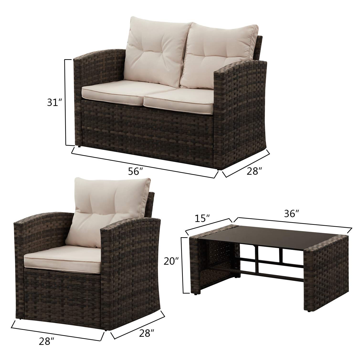 LTMATE LSBLO-2502 Patio-Conversation-Sets - View #2