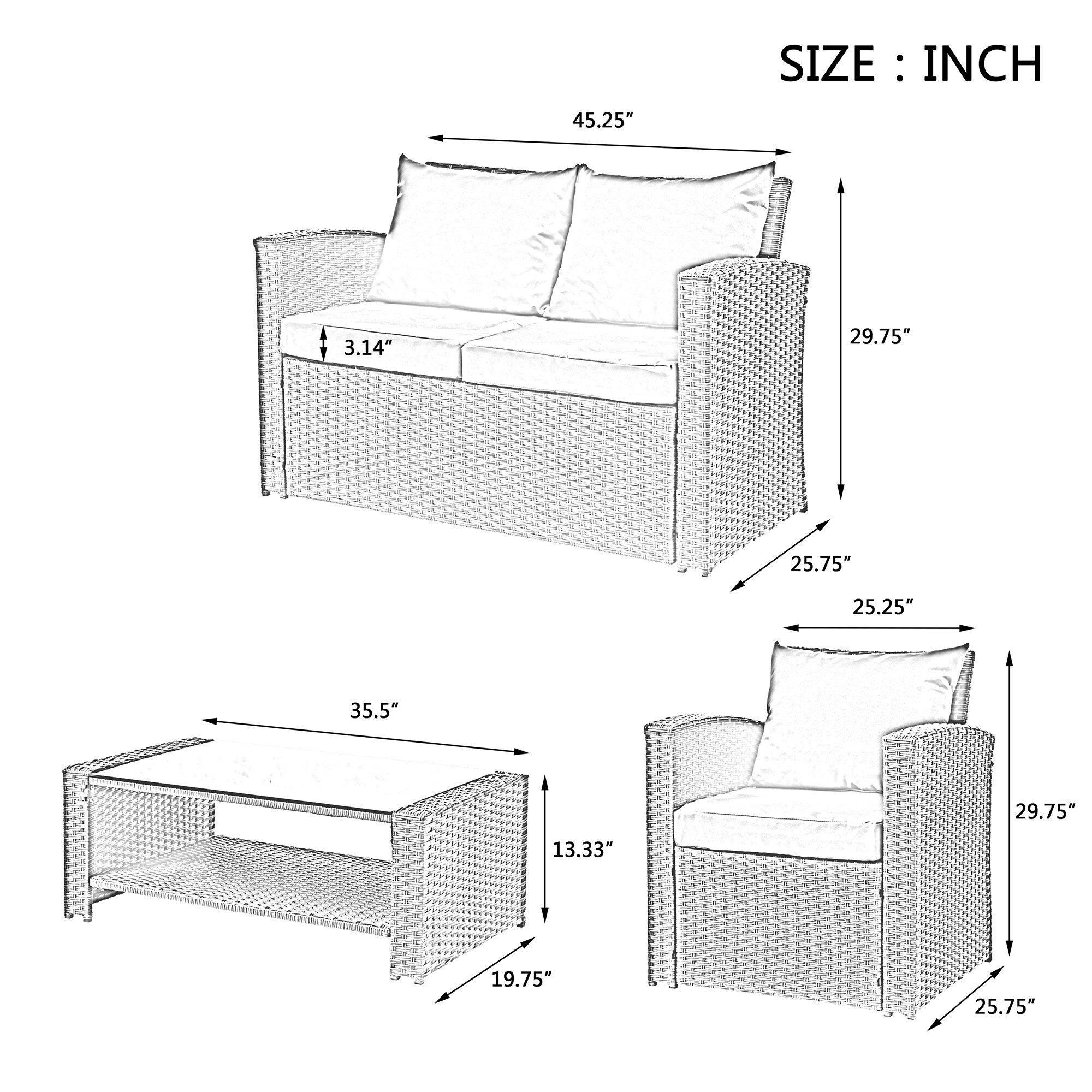 CASAINC BG-W334S00001 Patio-Conversation-Sets - View #4