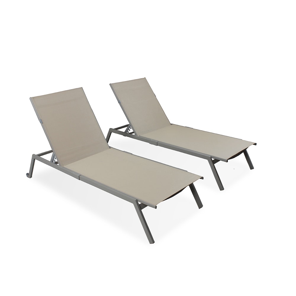 Ostrich 164939 Polyester Gray Folding Beach lounger Adjustable and