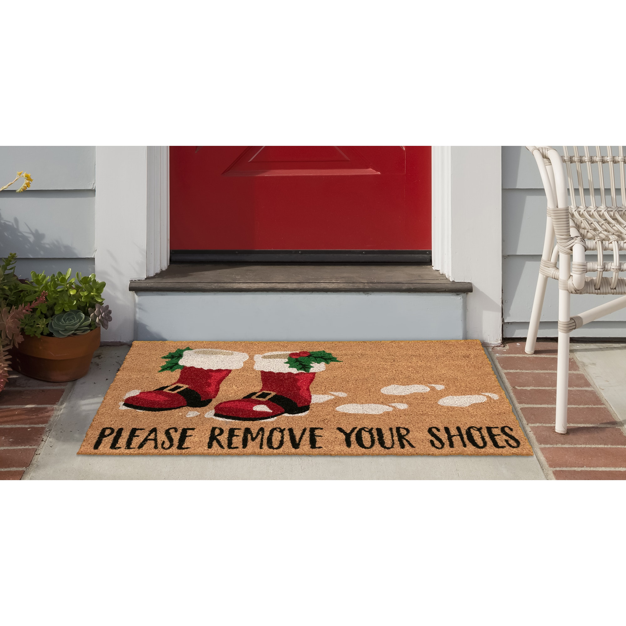 Liora Manne NTR12228912 2-ft x 3-ft Natural Coir Rectangular Outdoor Decorative Winter Door mat