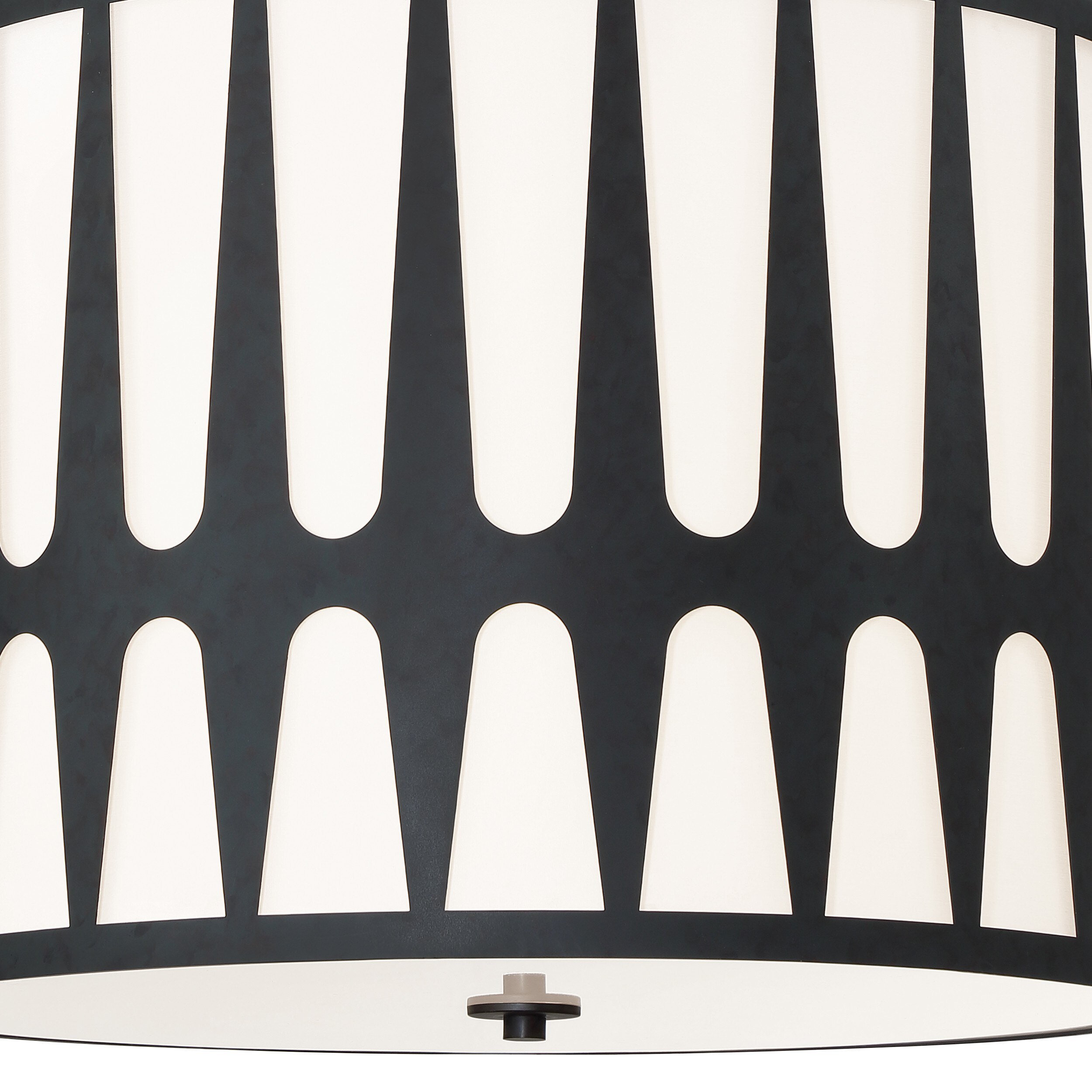Royston Black Steel 5-Light Drum Pendant with White Silk Shade