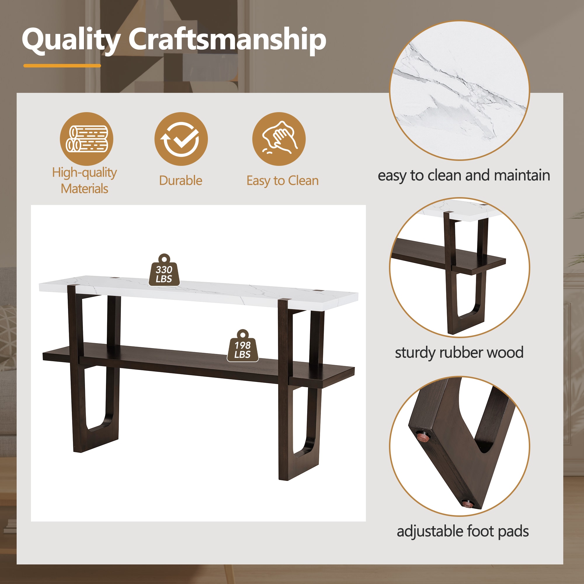 ModernLuxe N715P196906B Console-Sofa-Tables - View #5